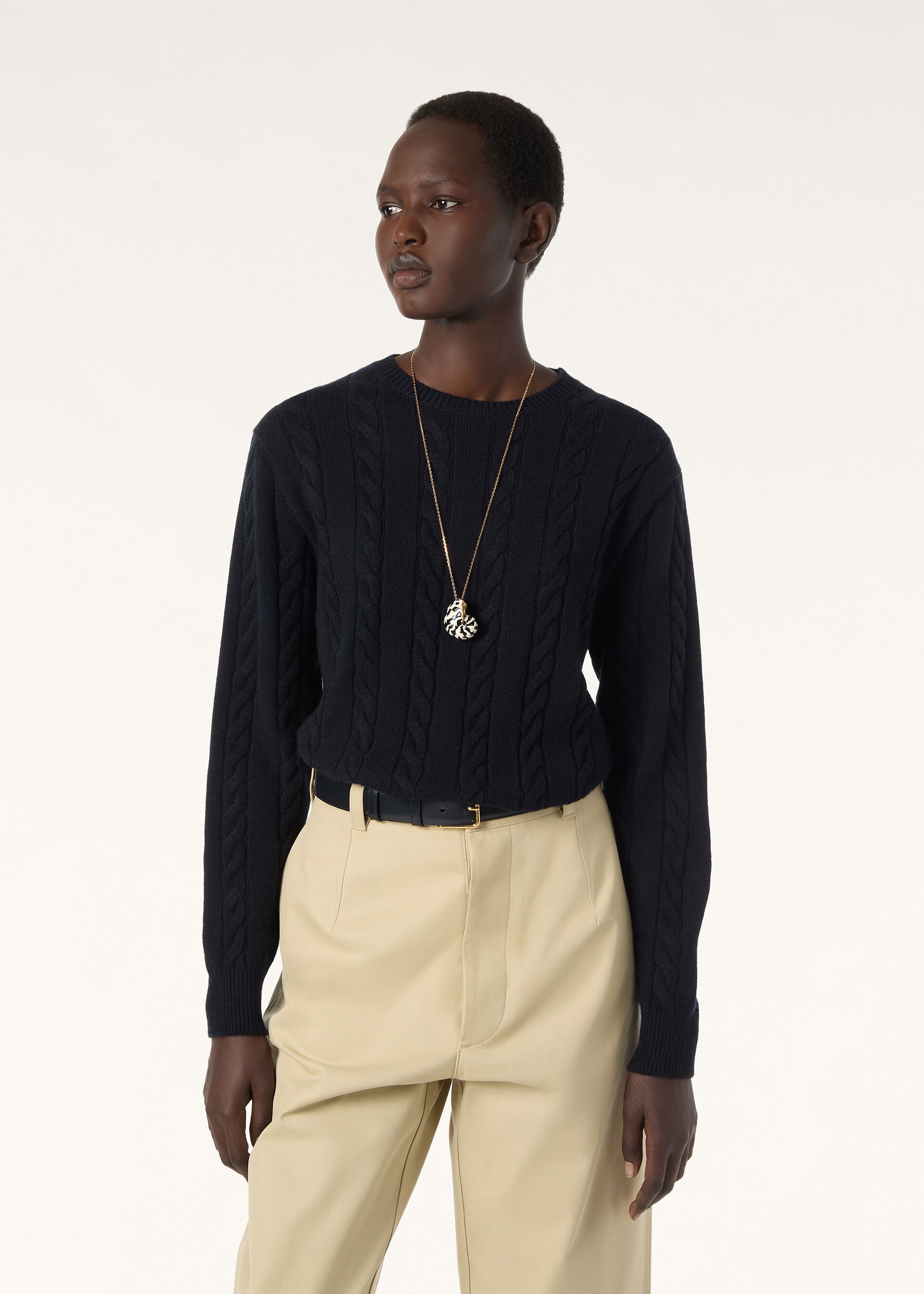 Loro Piana os11x0426 FAQ4509 Cedar Crewneck Sweater in Blue Navy Size S / US 4 / IT 40 - 7 Thumbnail