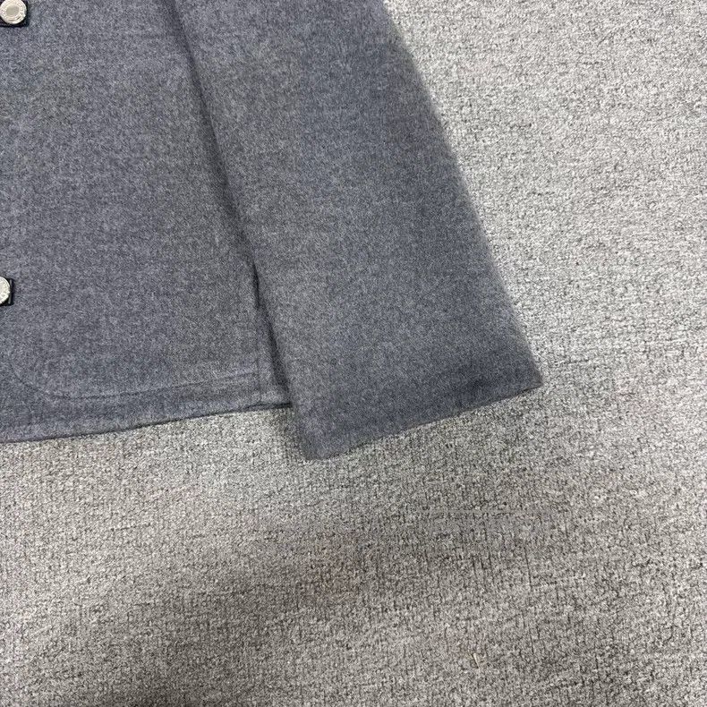 Hermes Hermes Grey Leather Patch Short Cashmere Jacket Size XS / US 0-2 / IT 36-38 - 5 Thumbnail