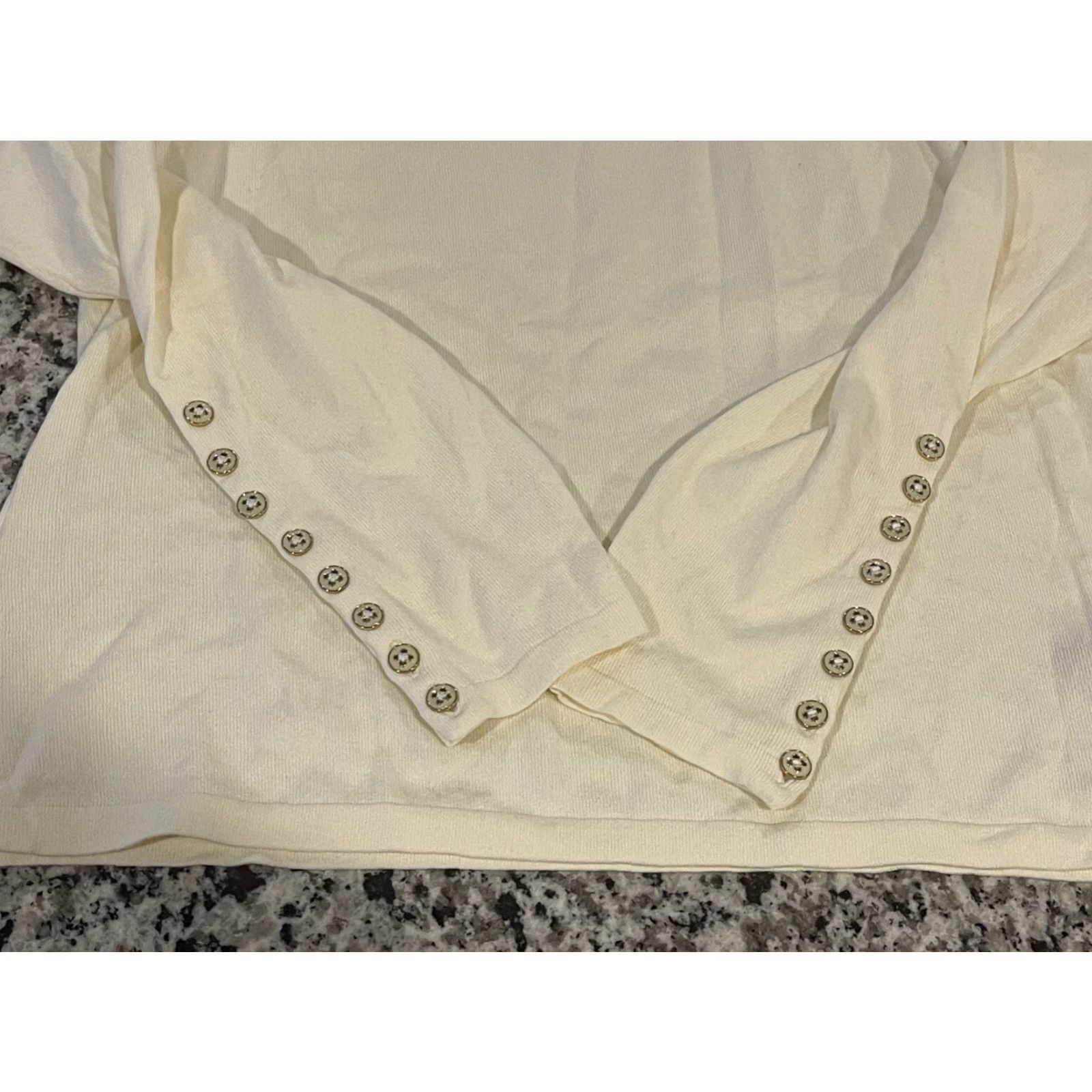 J.McLaughlin J.McLaughlin Sweater Jamey Women's Pullover Casual Cotton Blend Egret White Large NWT Size L / US 10 / IT 46 - 4 Thumbnail