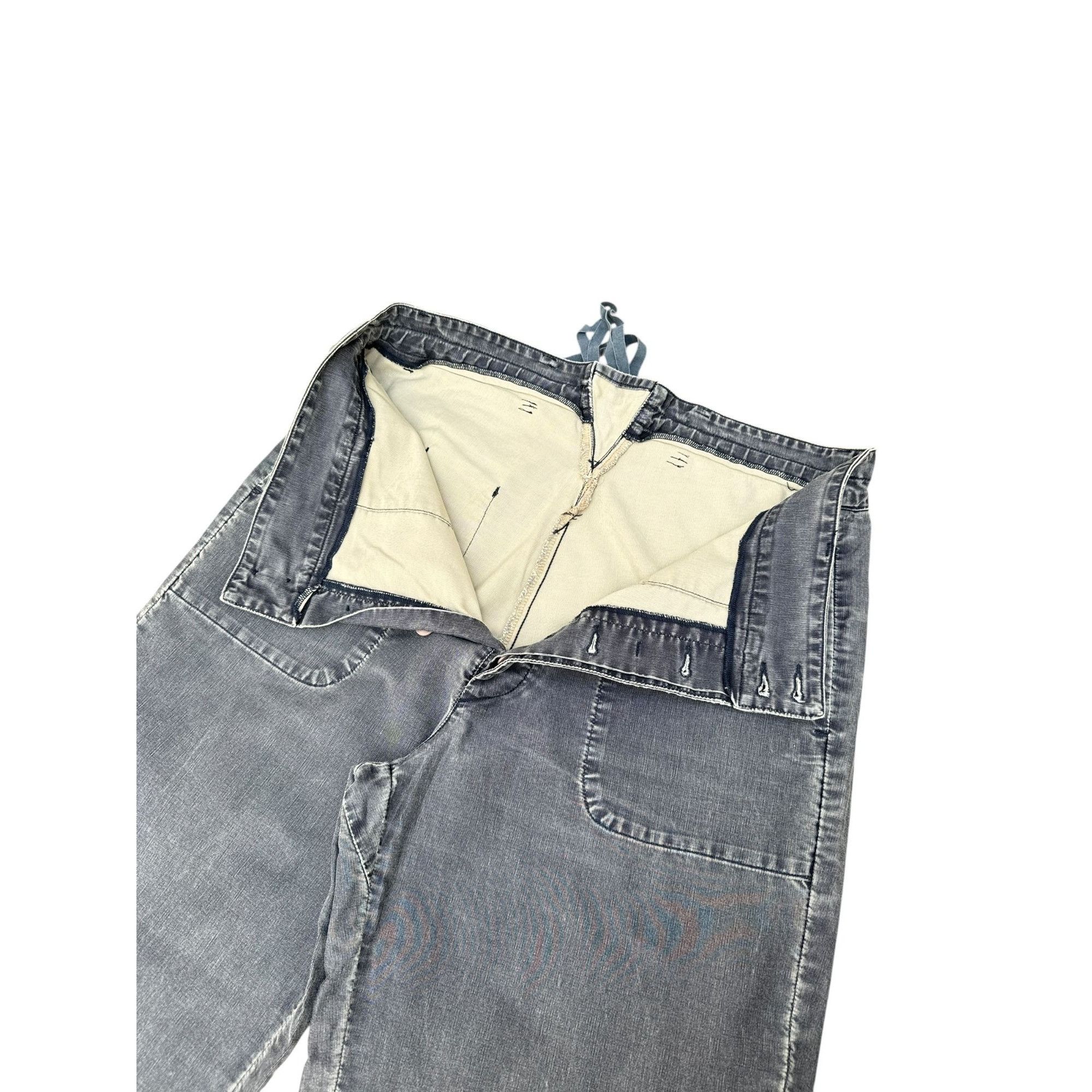 Maison Margiela SS 2005 Raw Wide Grey Denim Jeans Size 30" / US 8 / IT 44 - 3 Thumbnail