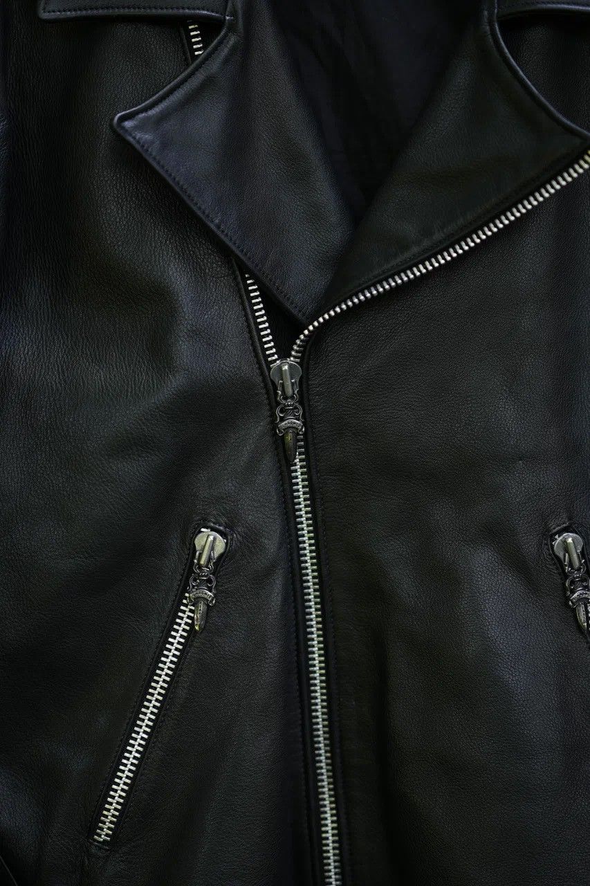 Chrome Hearts Chrome Hearts Leather Filigree Cross Motorcycle Jacket Size US XL / EU 56 / 4 - 9 Thumbnail