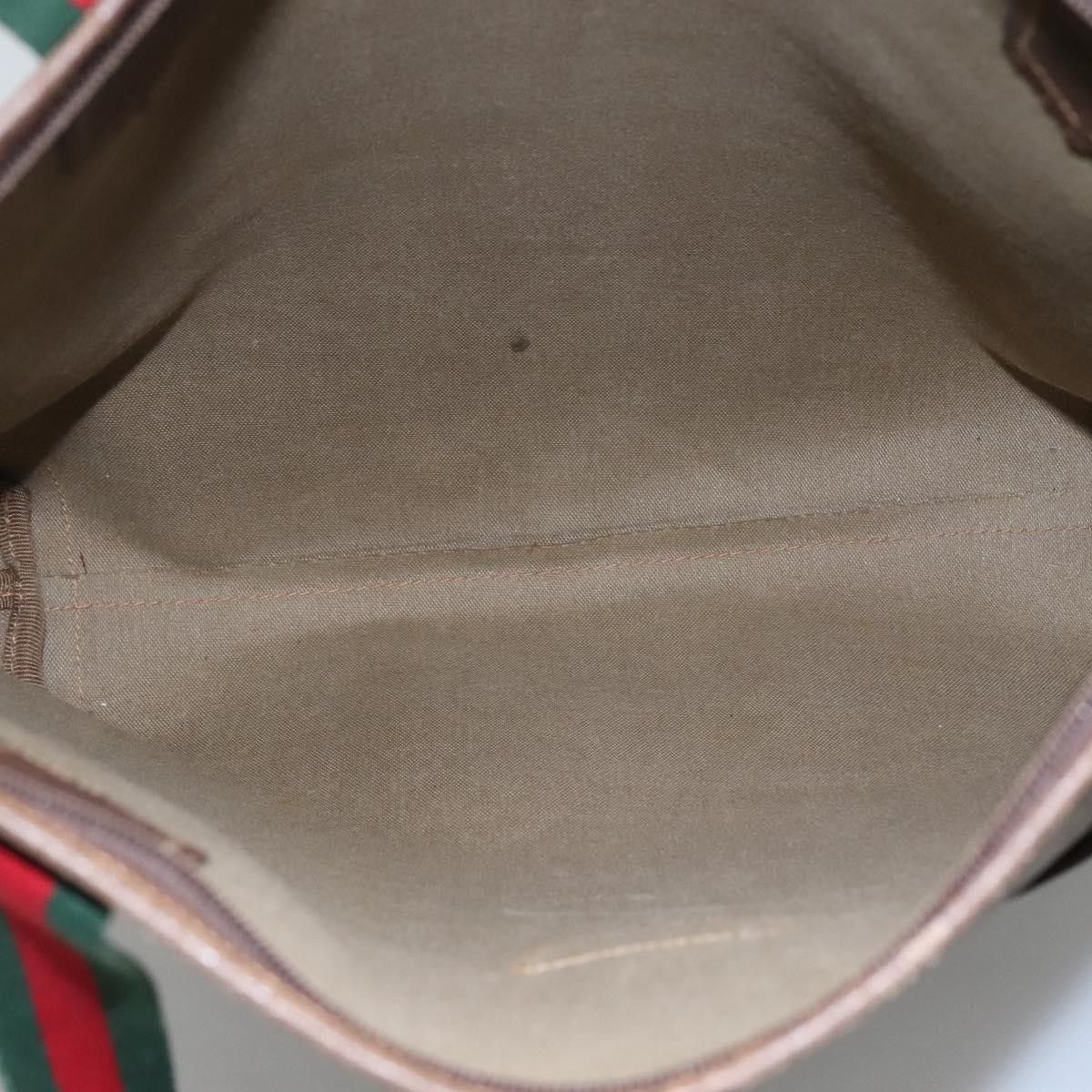 Gucci GUCCI GG Supreme Web Sherry Line Tote Bag Pvc Beige Green Size ONE SIZE - 16 Thumbnail