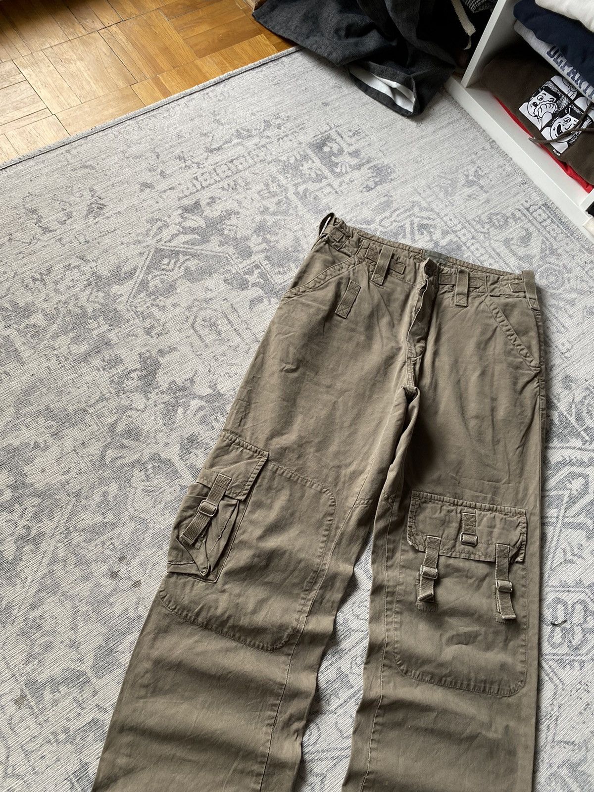 Japanese Brand Vintage Cargo Pants Avant Garde Baggy Wide Japanese Y2K Hype Size US 32 / EU 48 - 4 Thumbnail