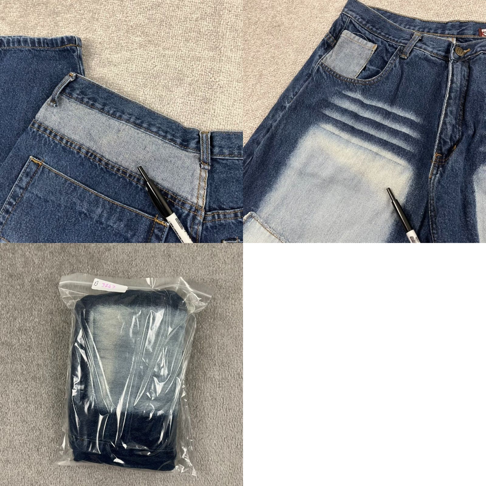 Ecko Unltd. ECKO UNLTD Jeans Men 36 x 34 Blue Denim Wide-Leg Baggy 11" Patchwork Skater Y2K Vintage? No Size US 36 / EU 52 - 9 Thumbnail