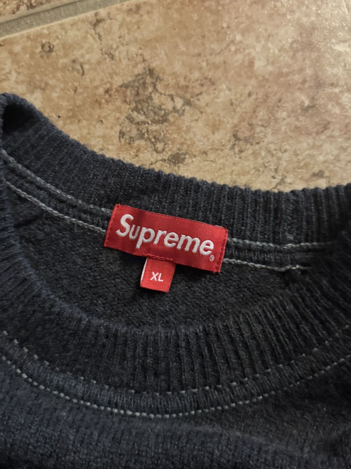Supreme SS19 Supreme Stone wash sweater Size US XL / EU 56 / 4 - 8 Thumbnail