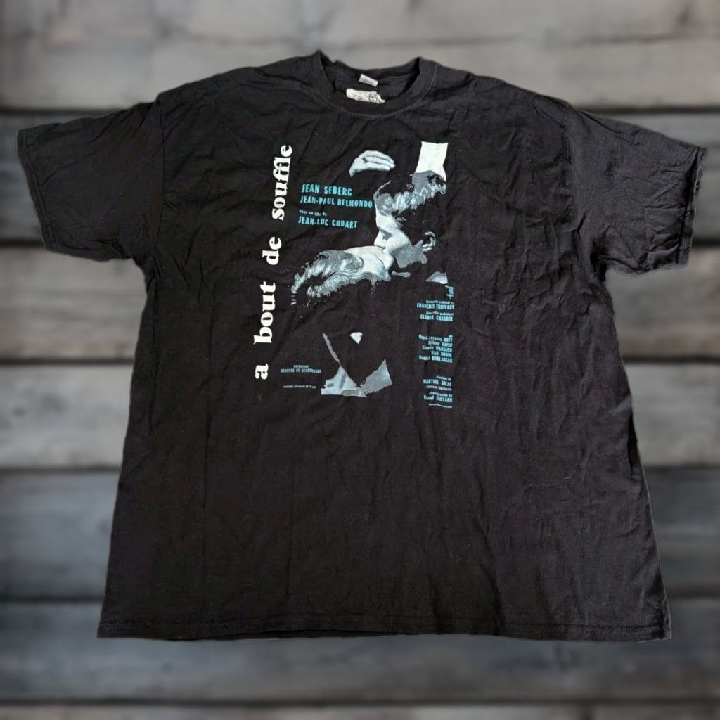 Gildan Gildan Graphic Print T-Shirt Breathless A Bout De Souffle Movie 2XL Black Unisex Size US XXL / EU 58 / 5 - 1 Thumbnail