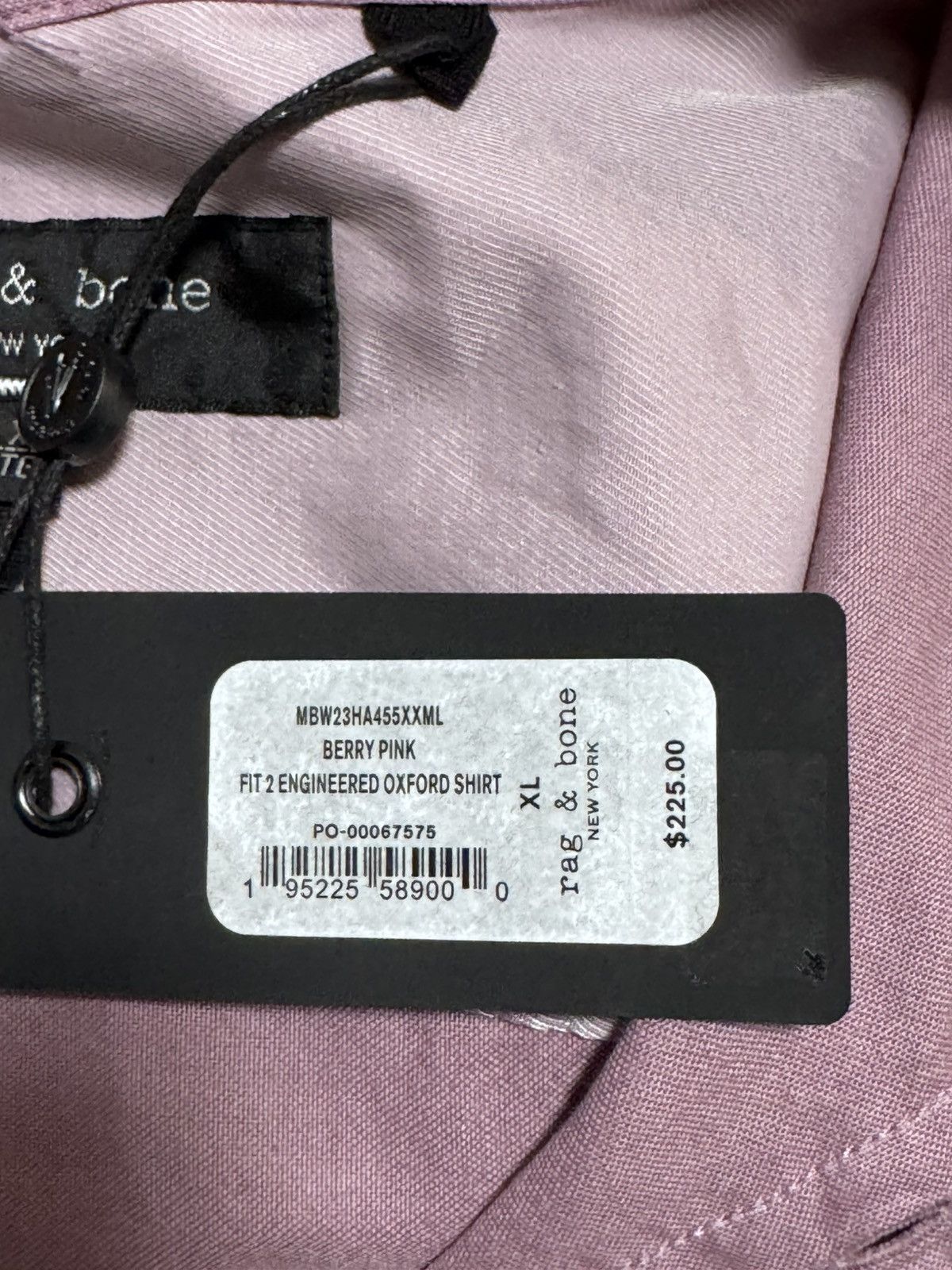 Rag & Bone NWT Rag & Bone Fit 2 Engineered Oxford Shirt XL Berry Pink Size US XL / EU 56 / 4 - 6 Thumbnail