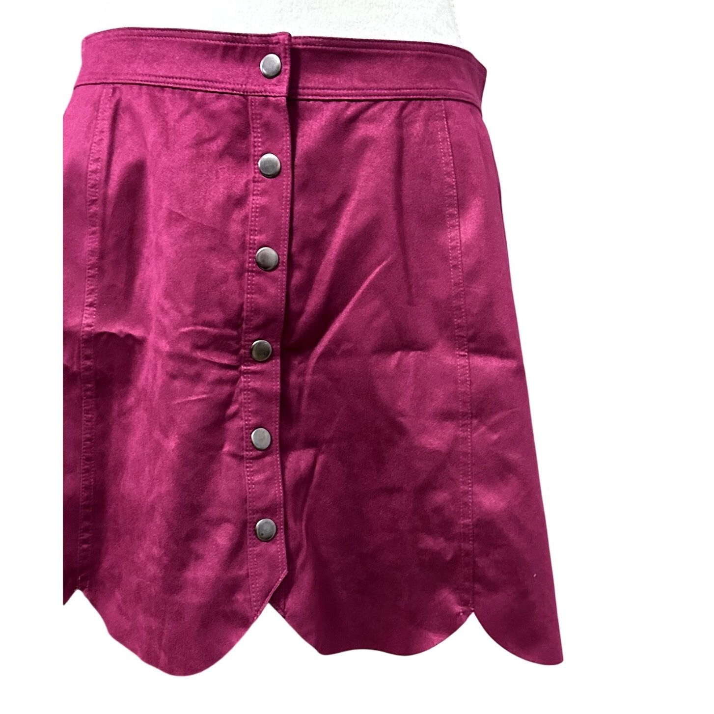 Other Red Camel A-Line Mini Skirt Scalloped Hem Retro Red W US XS Size 26" / US 2 / IT 38 - 3 Thumbnail