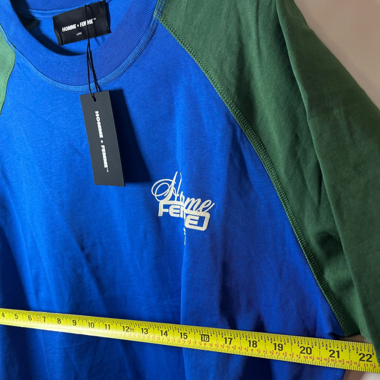 Homme + Femme La •NWT• Homme + Femme LA • Men’s L Westwood Ragland Tee 💙💚 Size US L / EU 52-54 / 3 - 4 Thumbnail