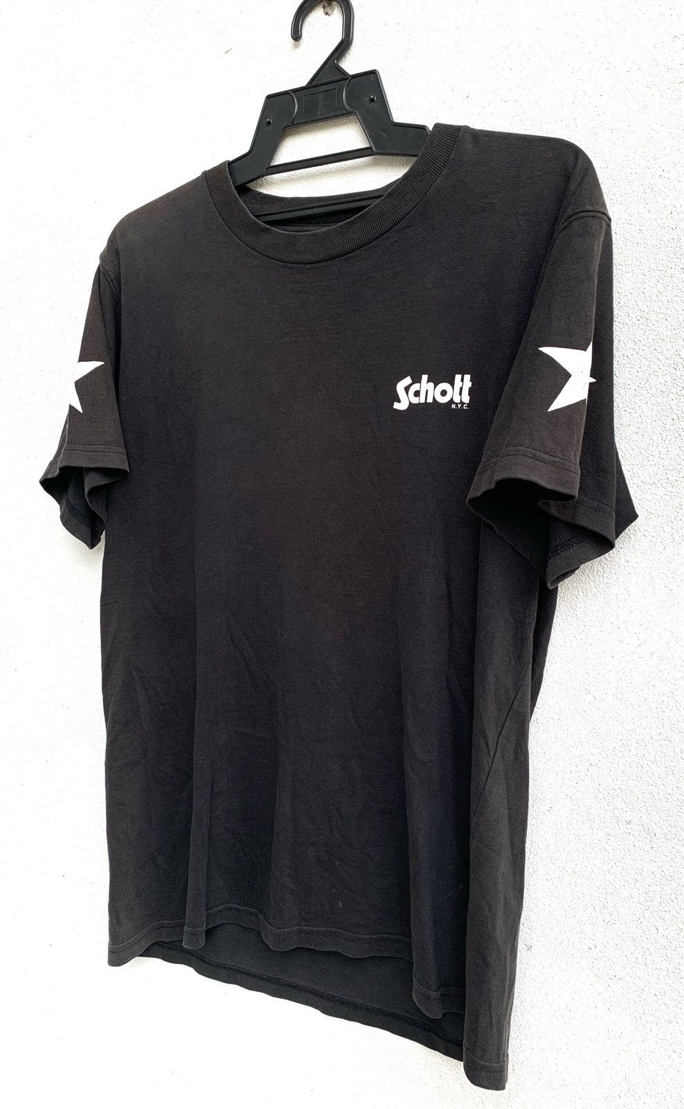 Schott Black Tee Schott Size US S / EU 44-46 / 1 - 1 Thumbnail