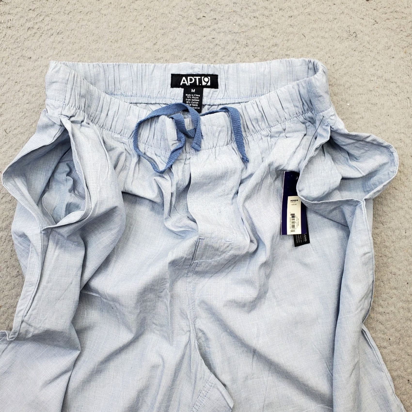 Apt. 9 Apt. 9 Pajama Shorts Mens M Blue Rayon Sleepwear Drawstring Waist Shirt? Size US 31 - 8 Thumbnail