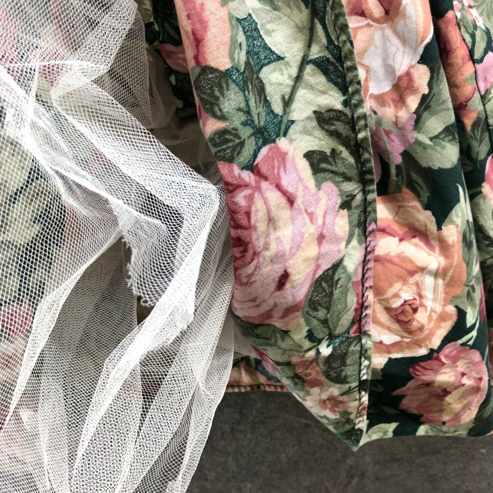 Vintage VINTAGE Bonnie Jean Girls Dress 6X 90s Party Floral Puff Sleeve Tulle Cotton Girls Size US 39 - 5 Thumbnail