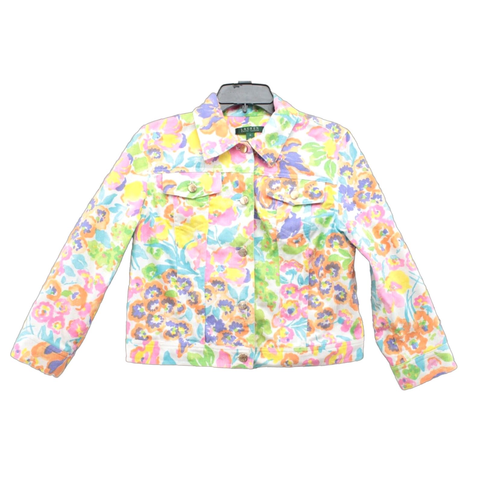 Ralph Lauren Ralph Lauren Denim Jacket Women's Medium Multicolor Floral Trucker Crop Classic Lightweight Size M / US 6-8 / IT 42-44 - 1 Thumbnail