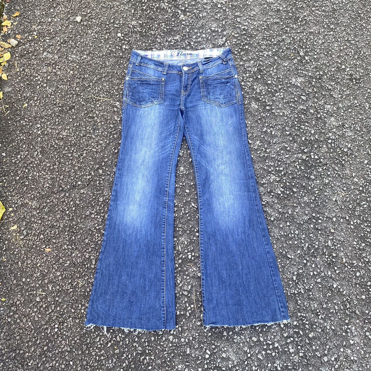 image of Vintage Japan Flare Denim Jeans in Blue Denim, Women's (Size 33)