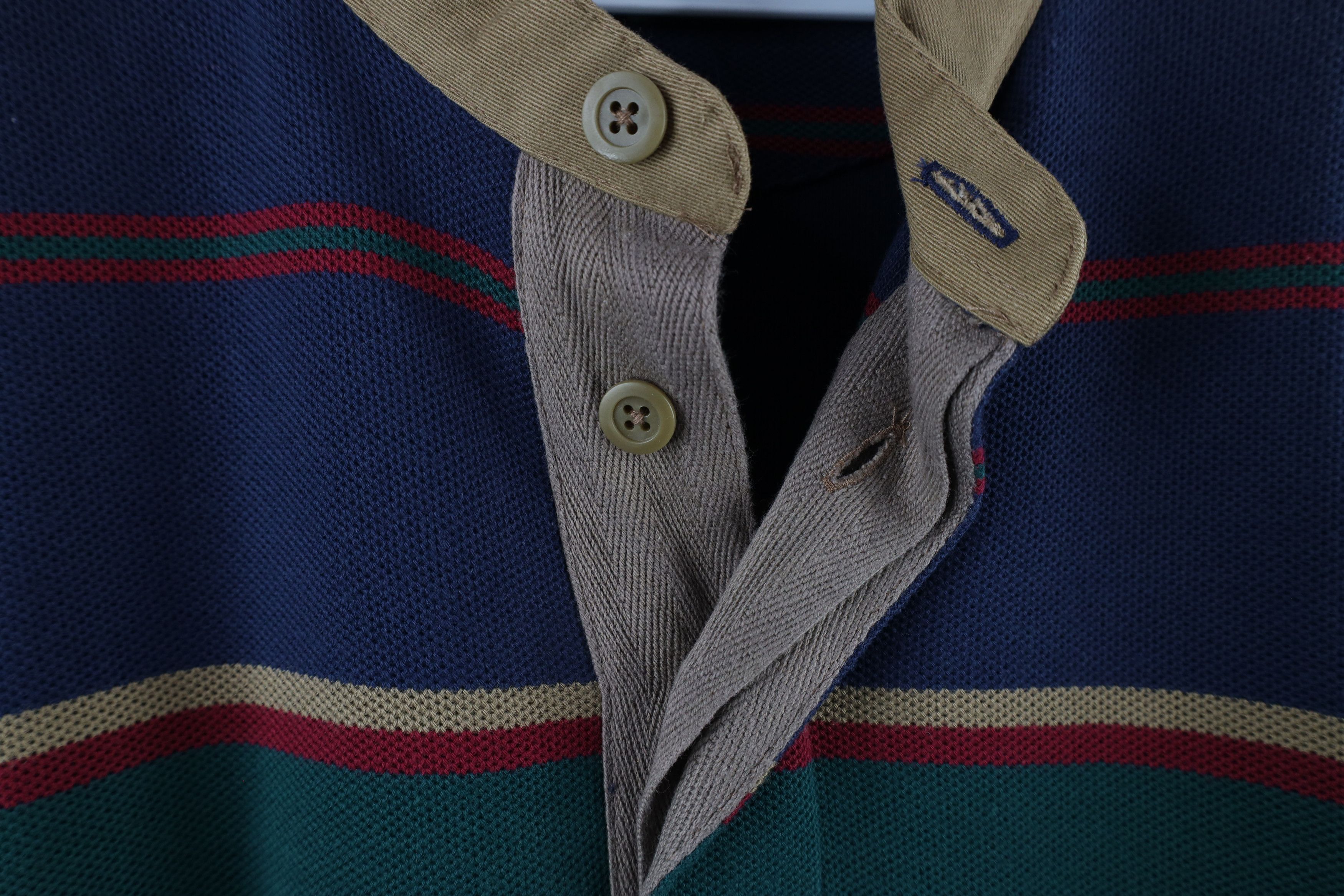 Vintage Vintage 90s Streetwear Striped Long Sleeve Henley T-Shirt Size US L / EU 52-54 / 3 - 4 Thumbnail