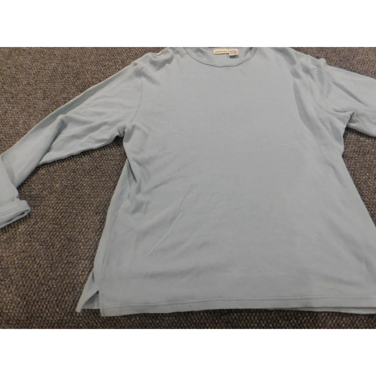 Vintage St. John's Bay Blouse XL Women Blue Crew Neck Pullover Rayon Stretch Casual Shirt Size XL / US 12-14 / IT 48-50 - 3 Thumbnail