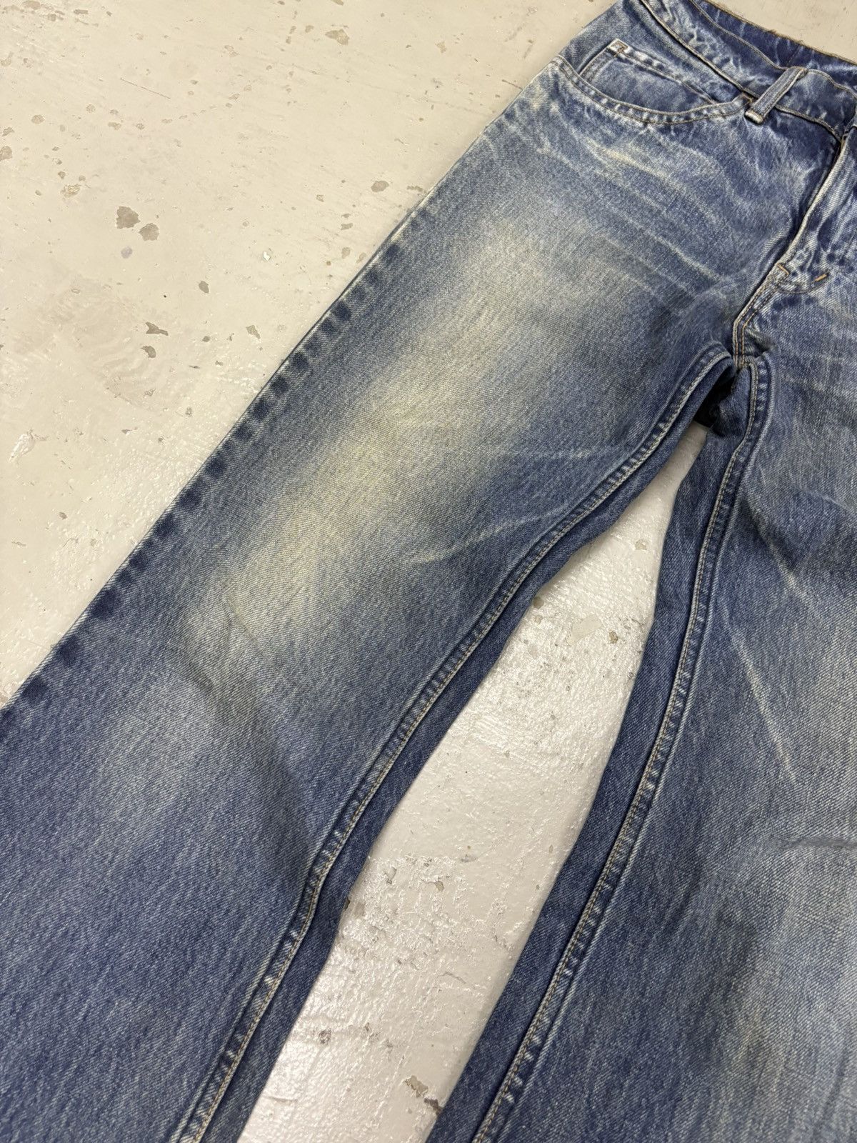 Tornado Mart Vintage Bell Bottom Blue Blue Japan Mud Wash Boro Rusty Size US 31 - 11 Thumbnail