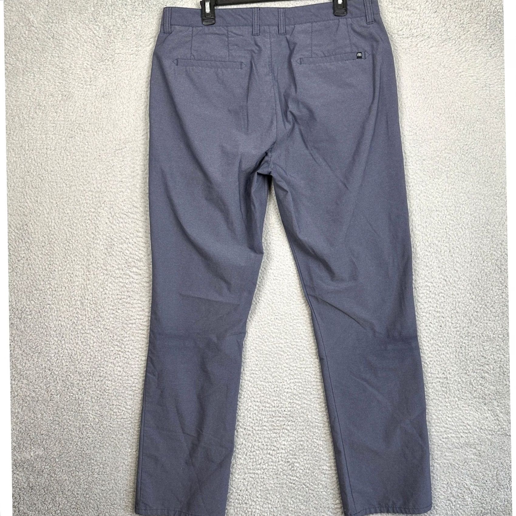TravisMathew TravisMathew Pants Mens 36 Blue Grey Golf Chino Flat Front Stretch Performance Pocket Slash Size US 36 / EU 52 - 2 Thumbnail