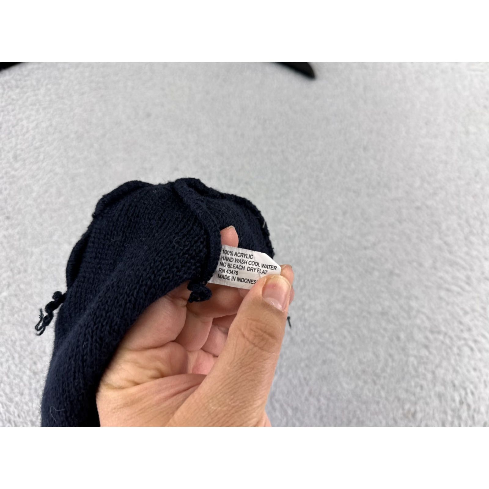 Vintage VINTAGE Beanie Hat Adult One Size Black Knit Acrylic Striped Ski Winter Hat Mens Size ONE SIZE - 5 Thumbnail