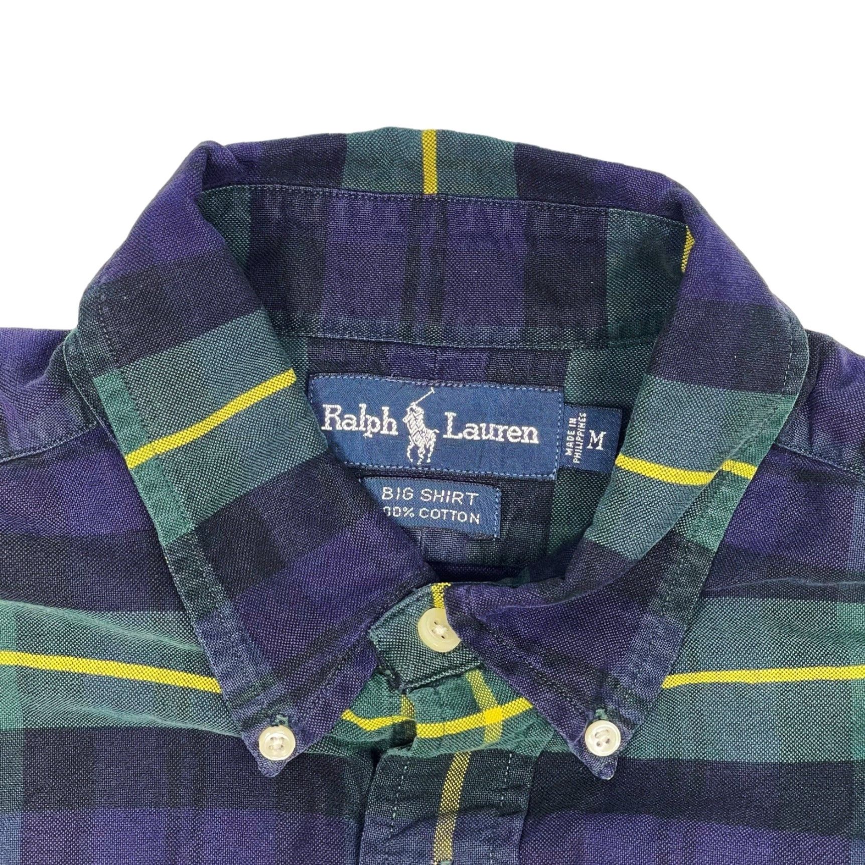 Polo Ralph Lauren VINTAGE Polo Ralph Lauren Shirt Mens M Blue Plaid Long Sleeve Button Up Regular Collar-Down 90s Retro Classic Polo RL Mens Size US M / EU 48-50 / 2 - 4 Thumbnail