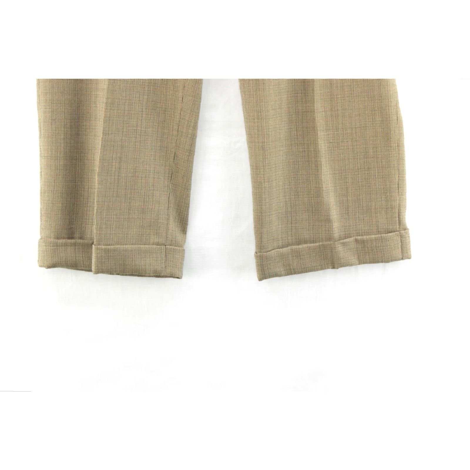 Ralph Lauren Lauren Ralph Lauren Pants Men’s 33x28 Brown Houndstooth Wool Pleated Cuffs Dress Pants Men’s Size US 33 - 3 Thumbnail