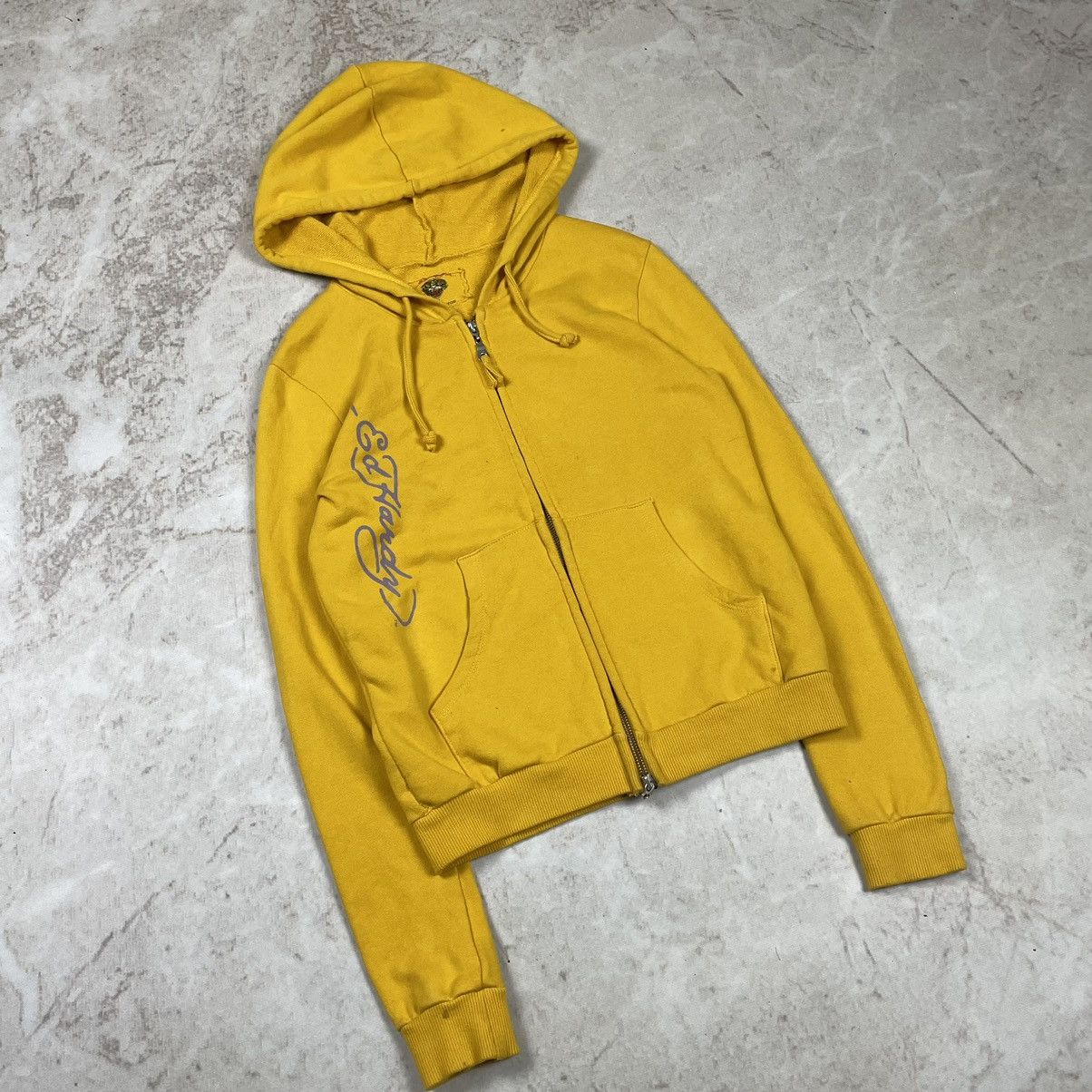 Ed Hardy × Vintage Vintage Ed Hardy Cross Rhinestones Y2K Zip Hoodie Size S / US 4 / IT 40 - 4 Thumbnail