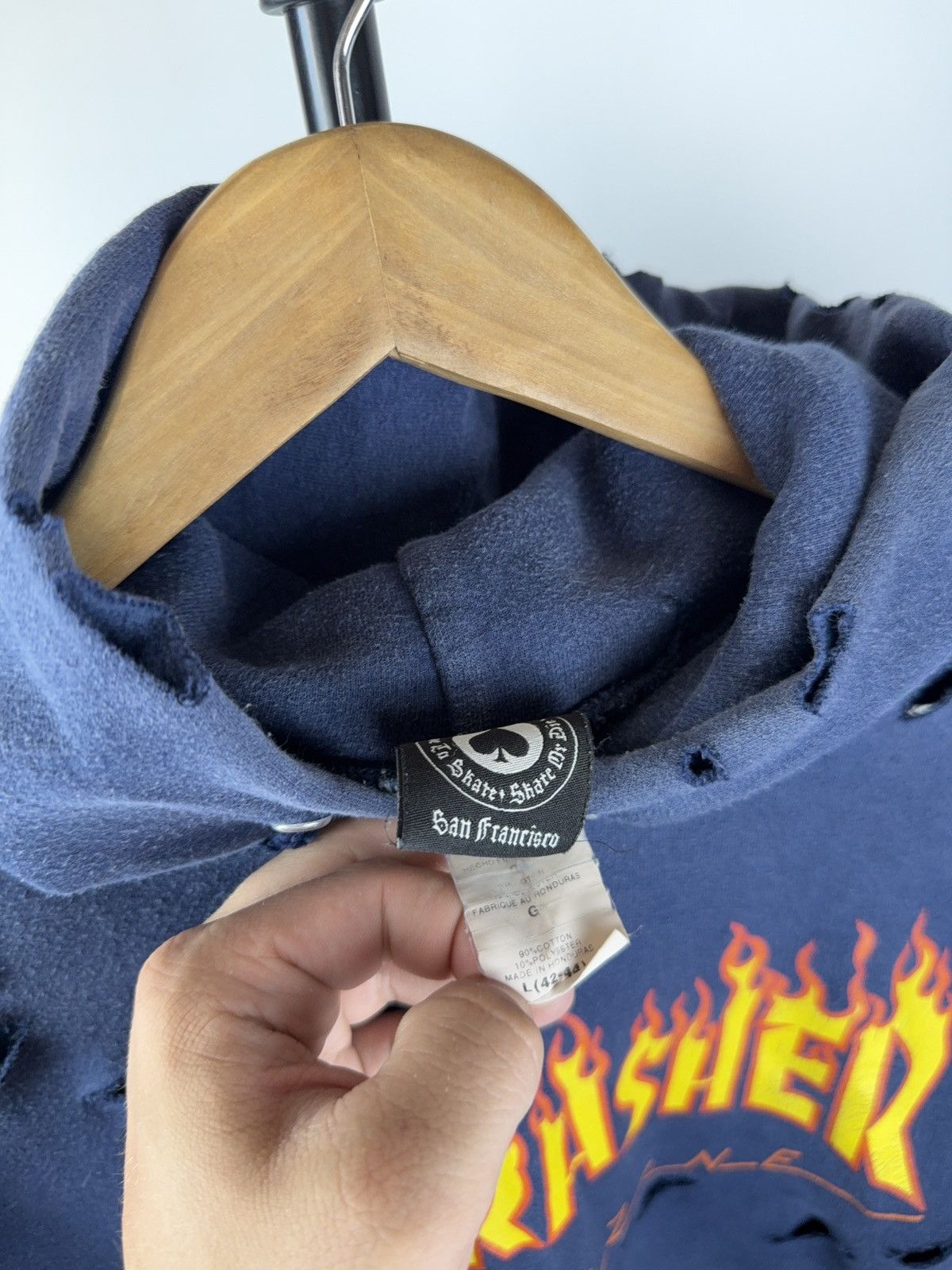 Thrasher Vintage 00s Thresher Distressed Faded Y2K SK8 Hoodie Size US L / EU 52-54 / 3 - 8 Thumbnail
