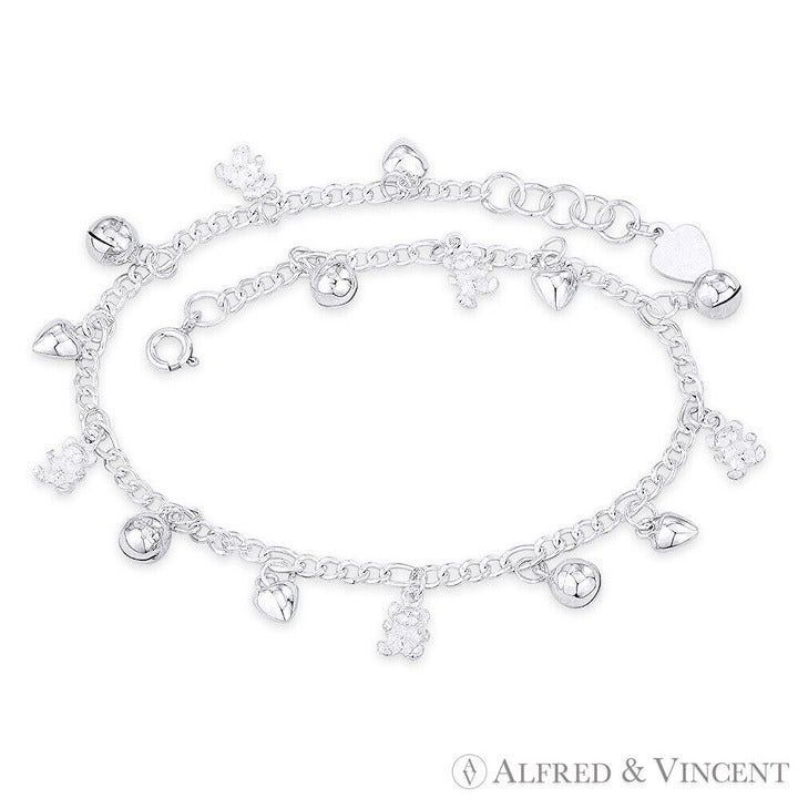 Other Bear, Heart, Ringing Balls, & Figaro Charm Anklet Size ONE SIZE - 1 Preview