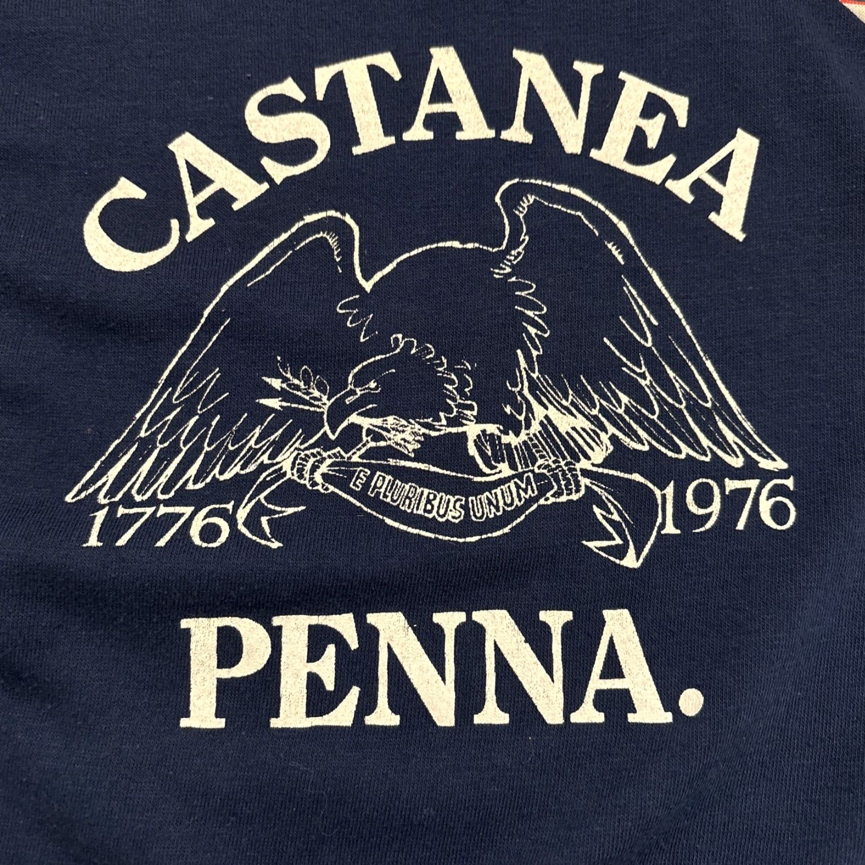 Vintage VINTAGE Castanea Pennsylvania Bicentennial T Shirt Men XL Blue Patriotic 1976 Mens Size US XL / EU 56 / 4 - 2 Thumbnail
