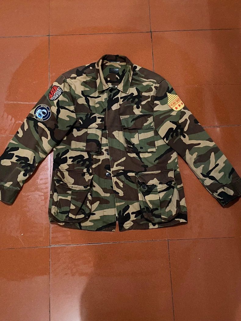 Saint Laurent Paris YSL SLP Distressed Camo Astronaut Jacket Size US L / EU 52-54 / 3 - 1 Thumbnail
