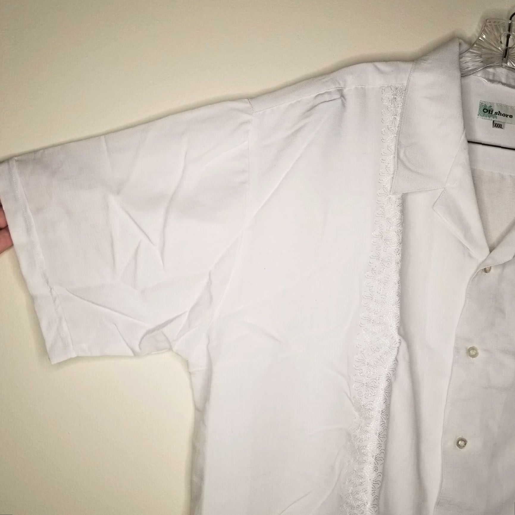 Vintage VINTAGE Off Shore Mens Short Sleeve White Button-Up 3XL Shirt Men Size US 39 - 2 Thumbnail