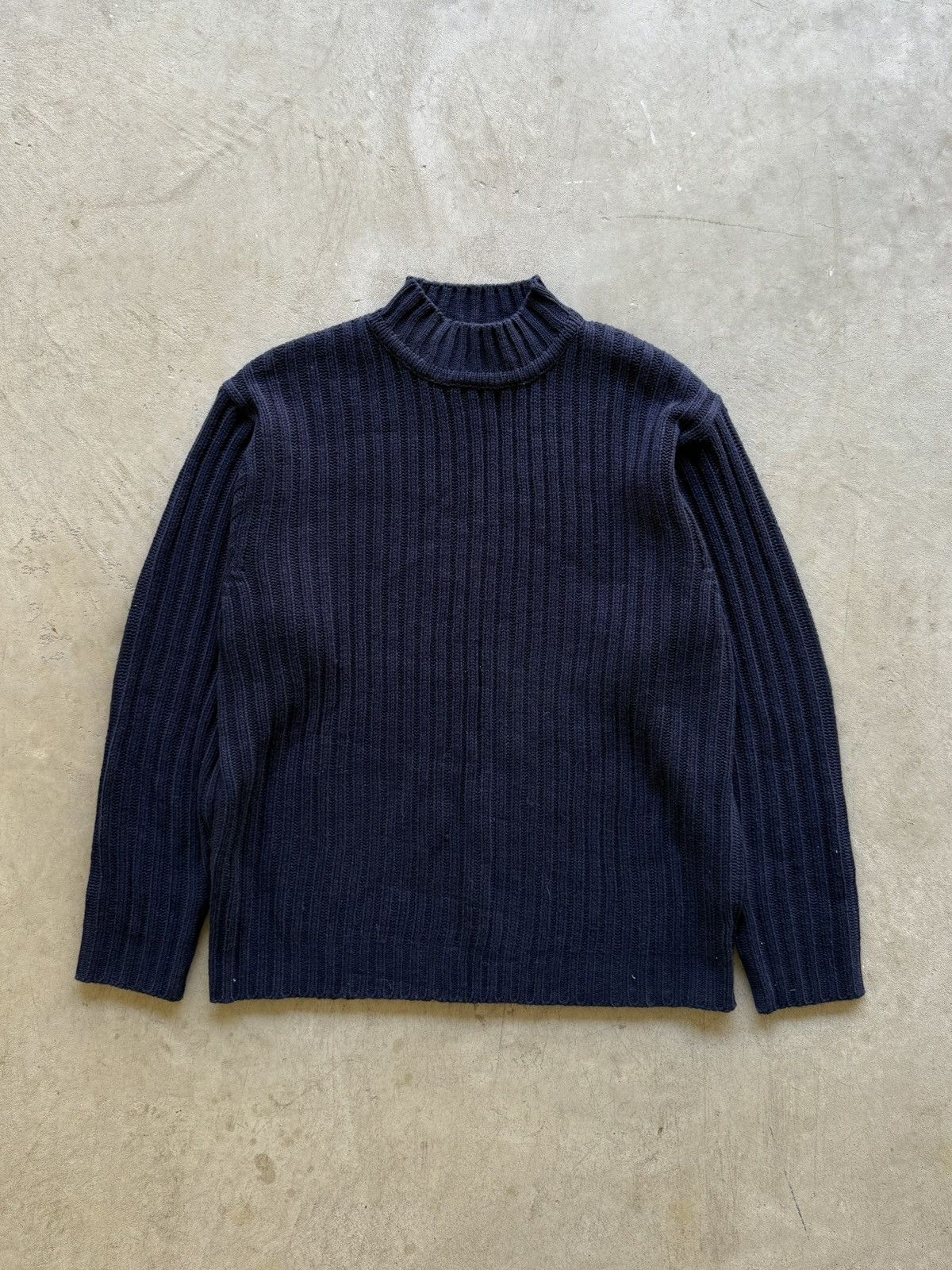 Point Zero Vintage 90s Point Zero Ribbed Turtleneck Sweater Deadstock Size US L / EU 52-54 / 3 - 2 Thumbnail