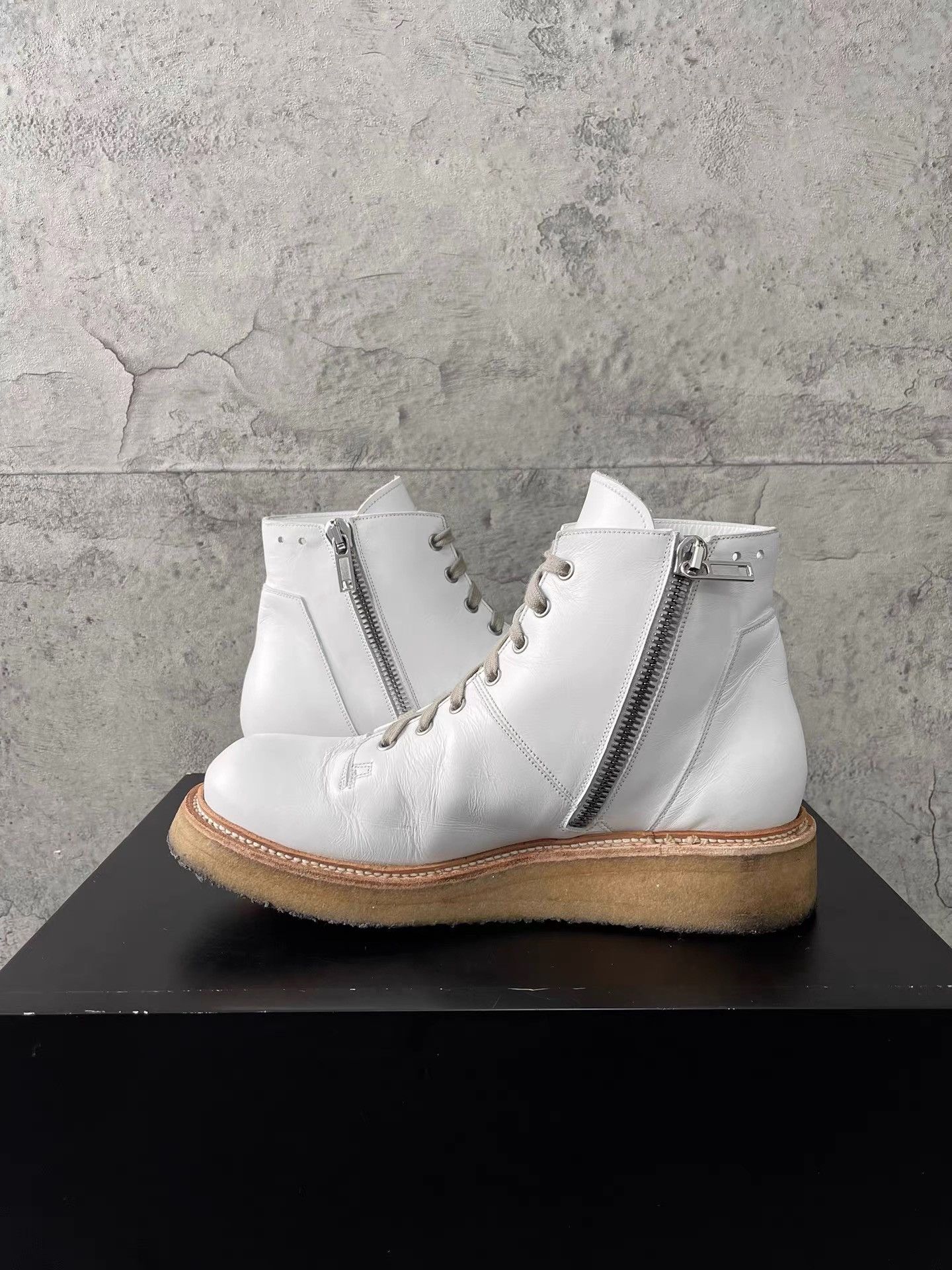 Rick Owens Rick Owens Milk White Leather Boots K34 Size US 9 / EU 42 - 6 Thumbnail