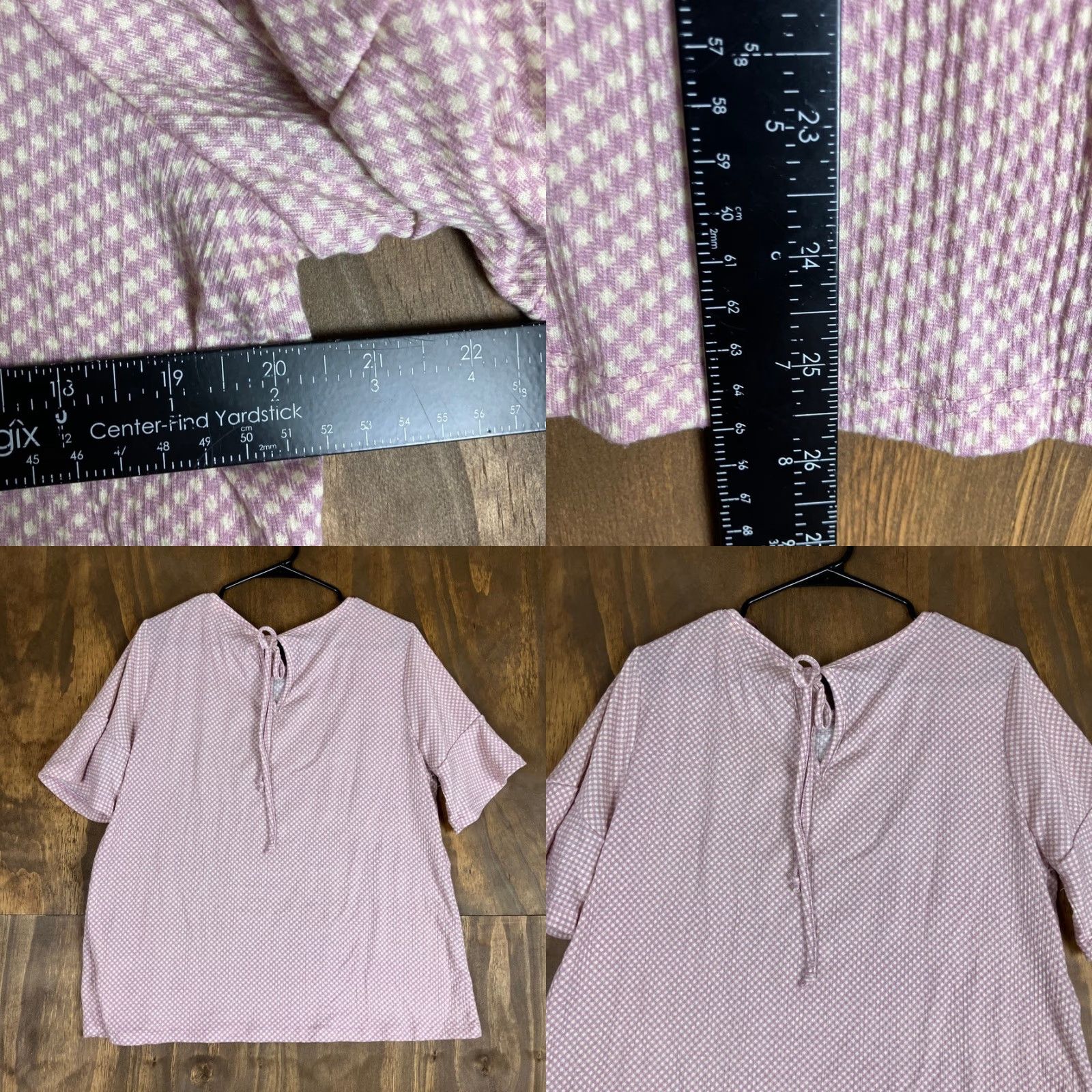 Vintage LC Lauren Conrad Blouse Womens Afterglow Gingham Key Hole Back Tie Stretch XL Size XL / US 12-14 / IT 48-50 - 8 Thumbnail
