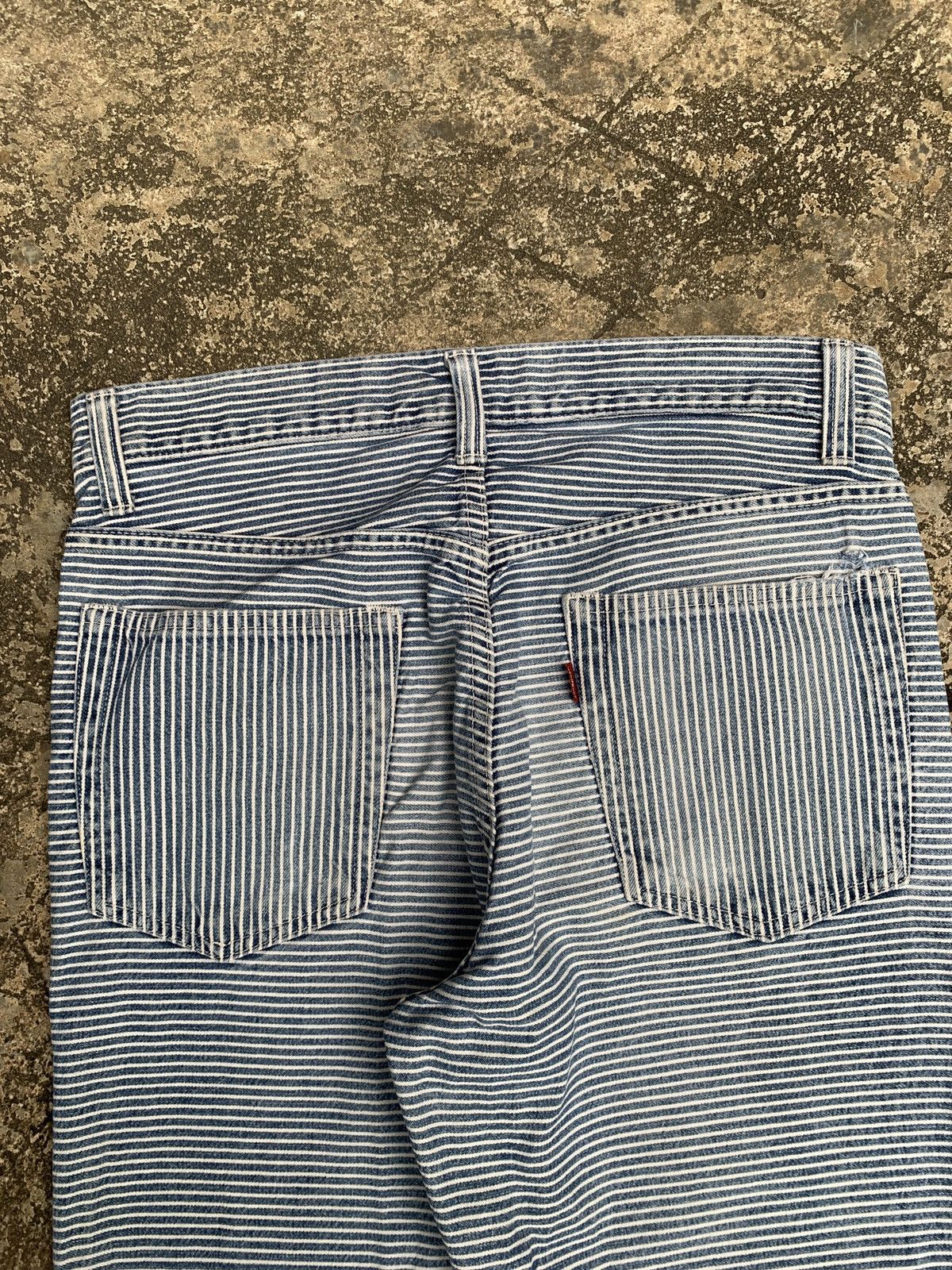 Japanese Brand × Johnbull × Vintage 1990s John Bull Japan Horizontal Stripes Denim Pants Size US 29 - 4 Thumbnail