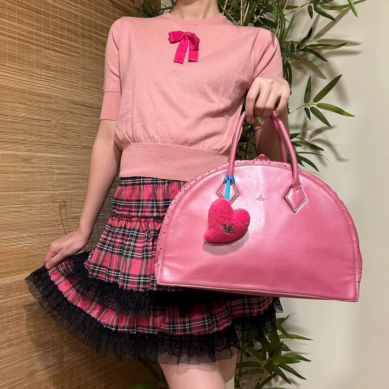 Vivienne Westwood Baba pink lace fan handbag
