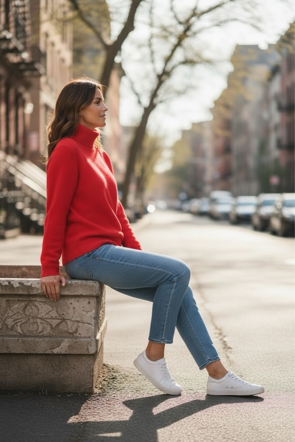 Joseph Abboud Women's JOSEPH A. Red Turtleneck Sweater S Size S / US 4 / IT 40 - 2 Thumbnail