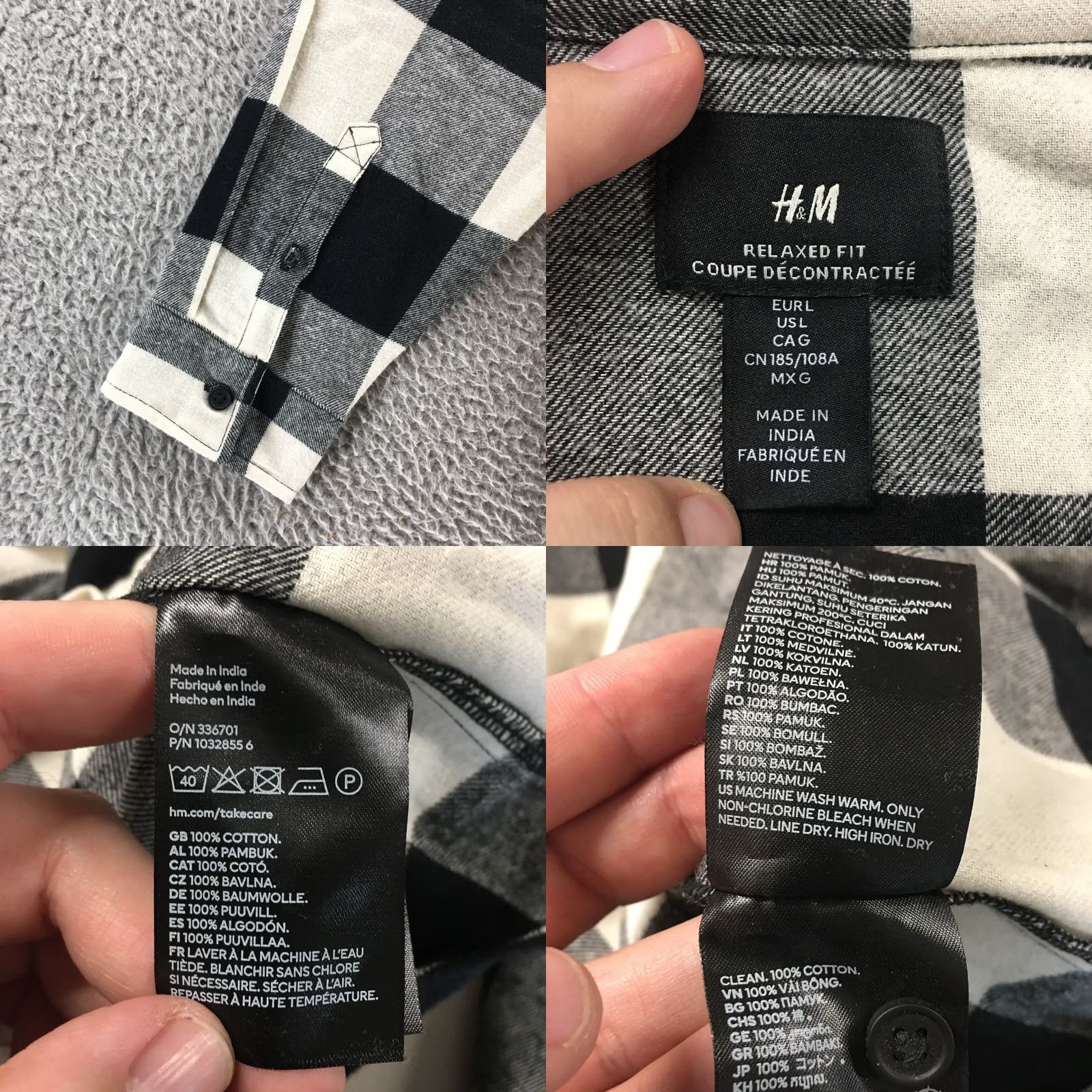 H&M H&M Button Up Shirt Mens L Multicolor Checked Long Sleeve Collared Relaxed Fit Size US L / EU 52-54 / 3 - 9 Thumbnail