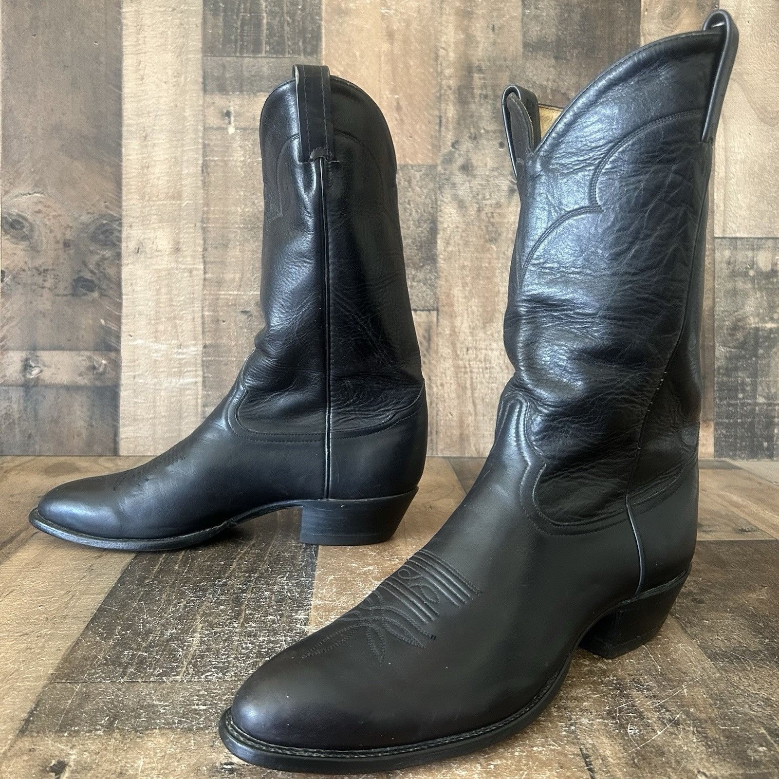 Tony Lama Tony Lama Vintage Black Western Cowboy Boots Mens 11.5 B Size US 11.5 / EU 44-45 - 2 Thumbnail