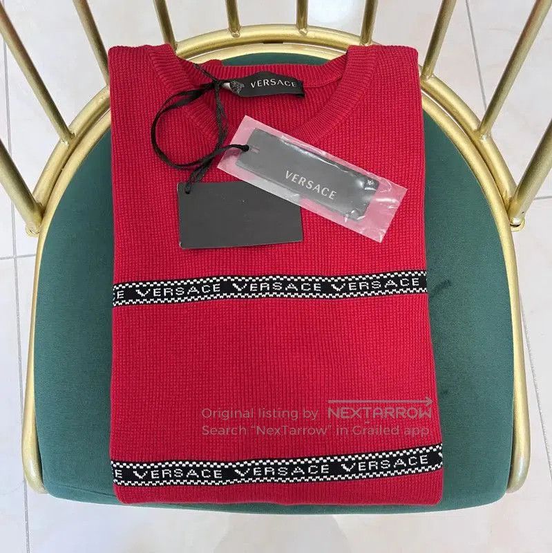 Versace Versace Red Long Sleeve Sweater for Men . Size US XS / EU 42 / 0 - 9 Thumbnail