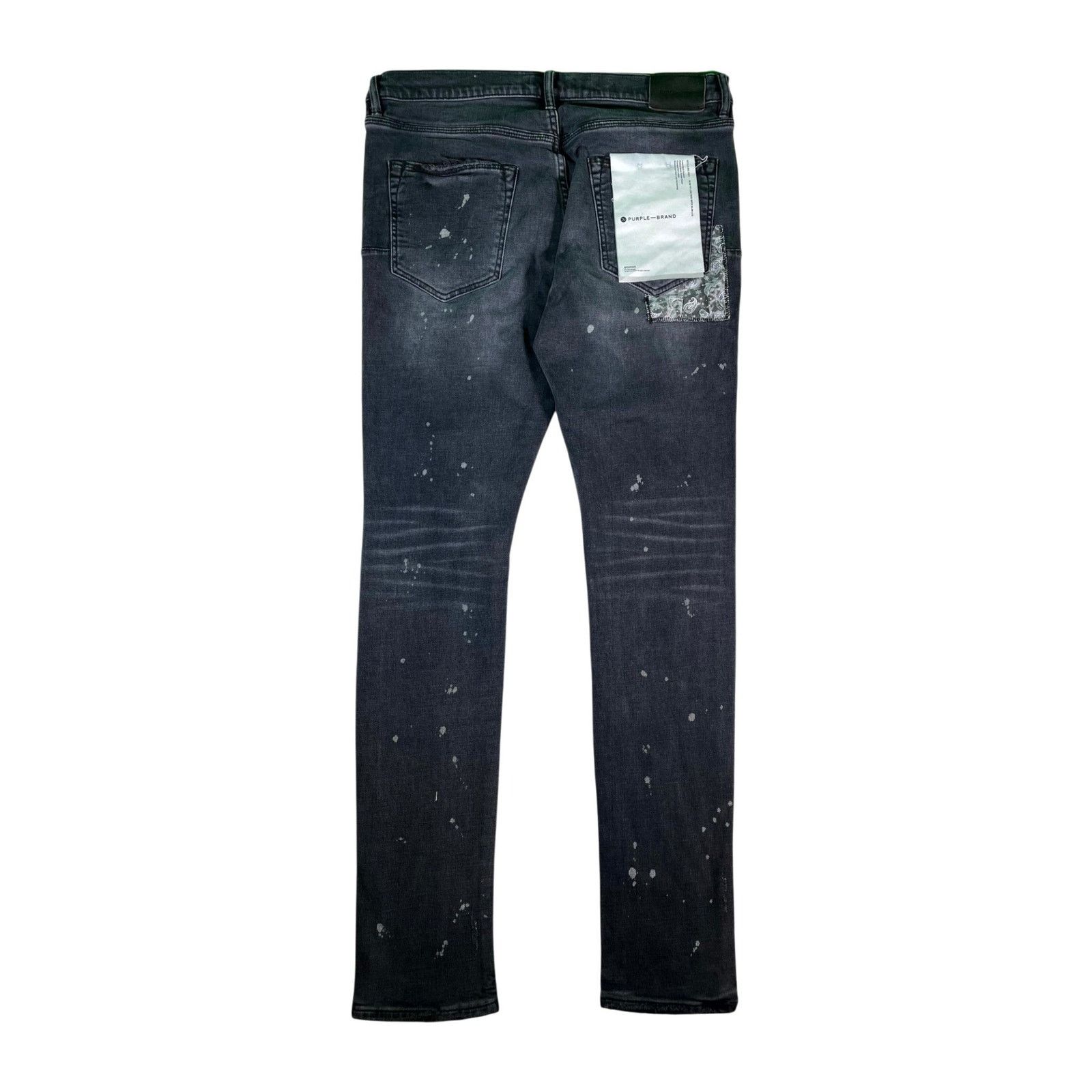 Purple Brand Purple Brand "Paisley Patchwork" Black Wash Jeans Size US 34 / EU 50 - 2 Thumbnail