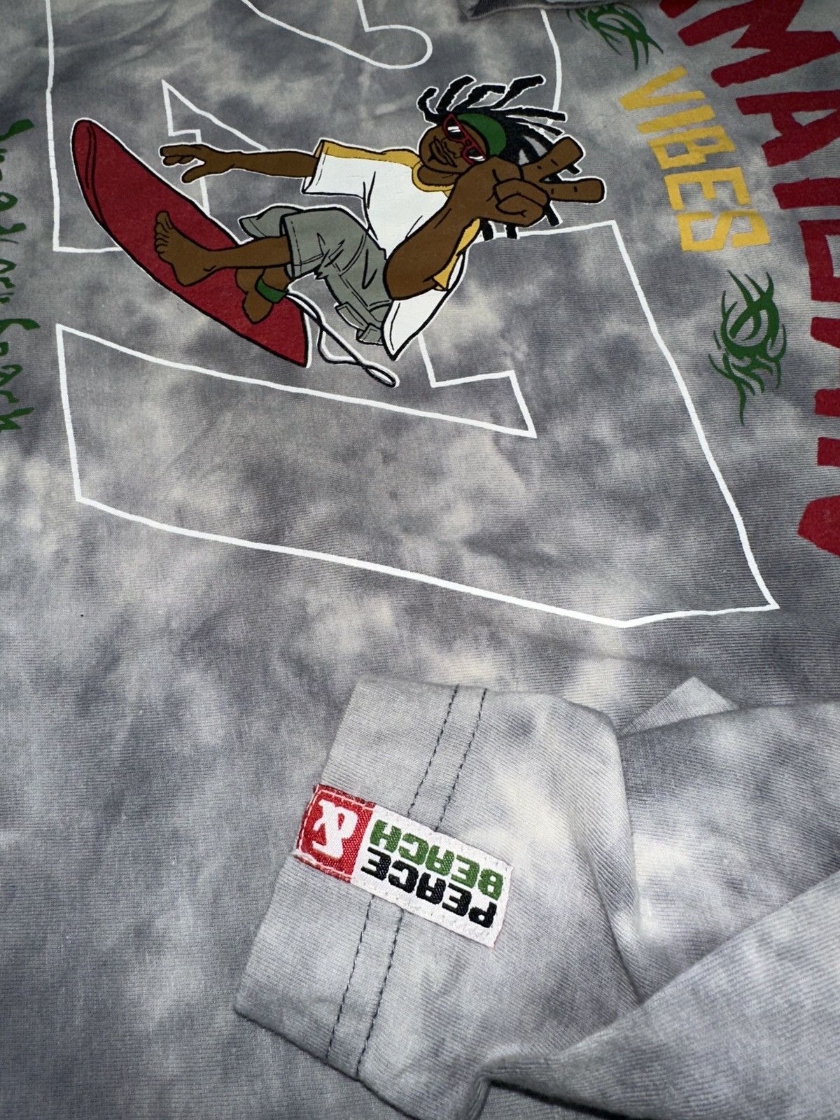 Bob Marley 90s Thrashed Bob Marley Rastaman tie-dye t-shirt Size US L / EU 52-54 / 3 - 5 Thumbnail