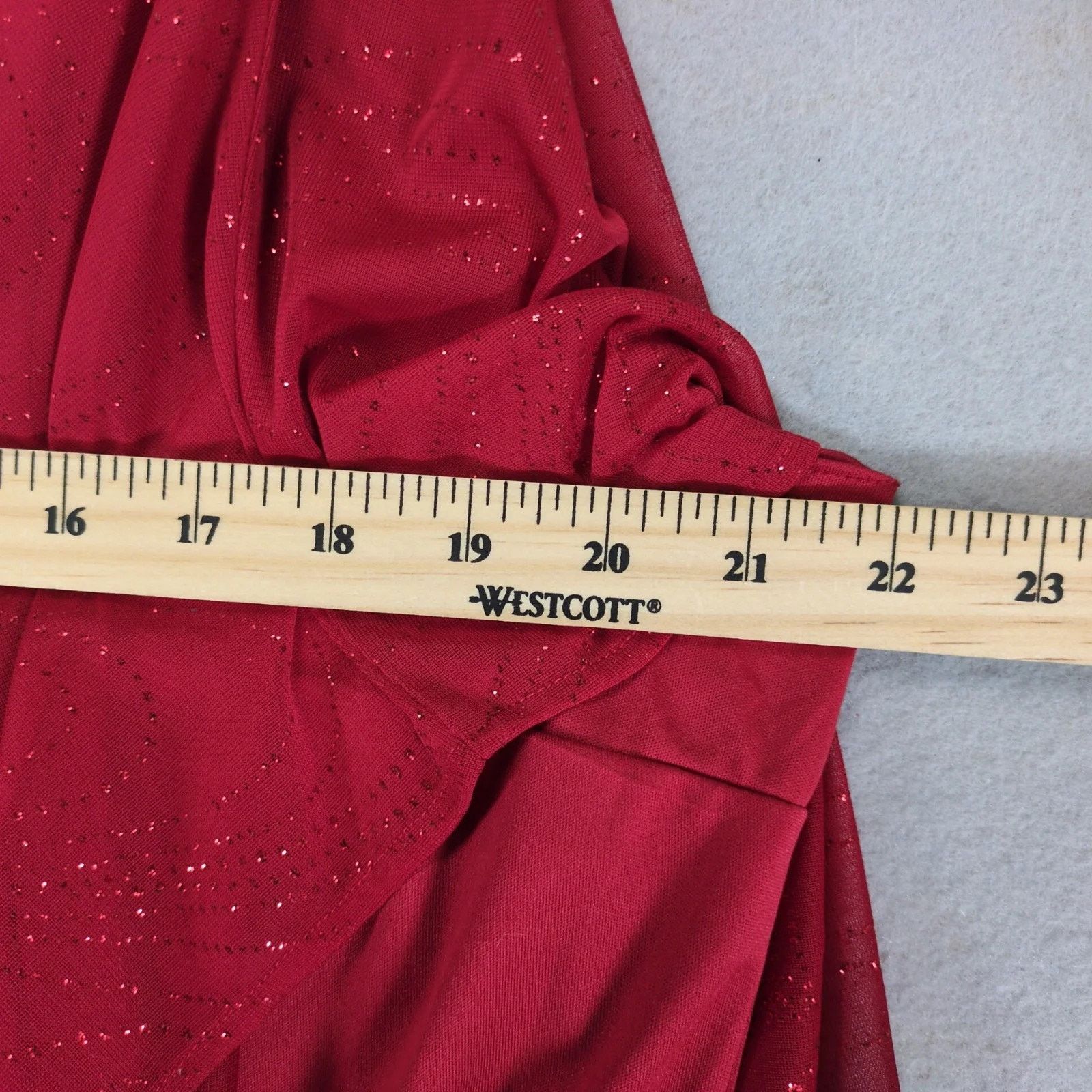 Other Sara Michelle Red Black Ombre Glitter Blouse Top Women's 2X Size XXL / US 16-18 / IT 52-54 - 6 Thumbnail