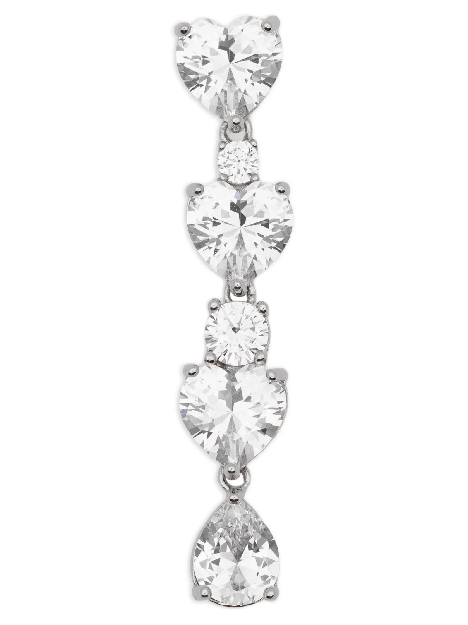 Self-Portrait 'Crystal Heart Tiered' earrings Size ONE SIZE - 1 Thumbnail