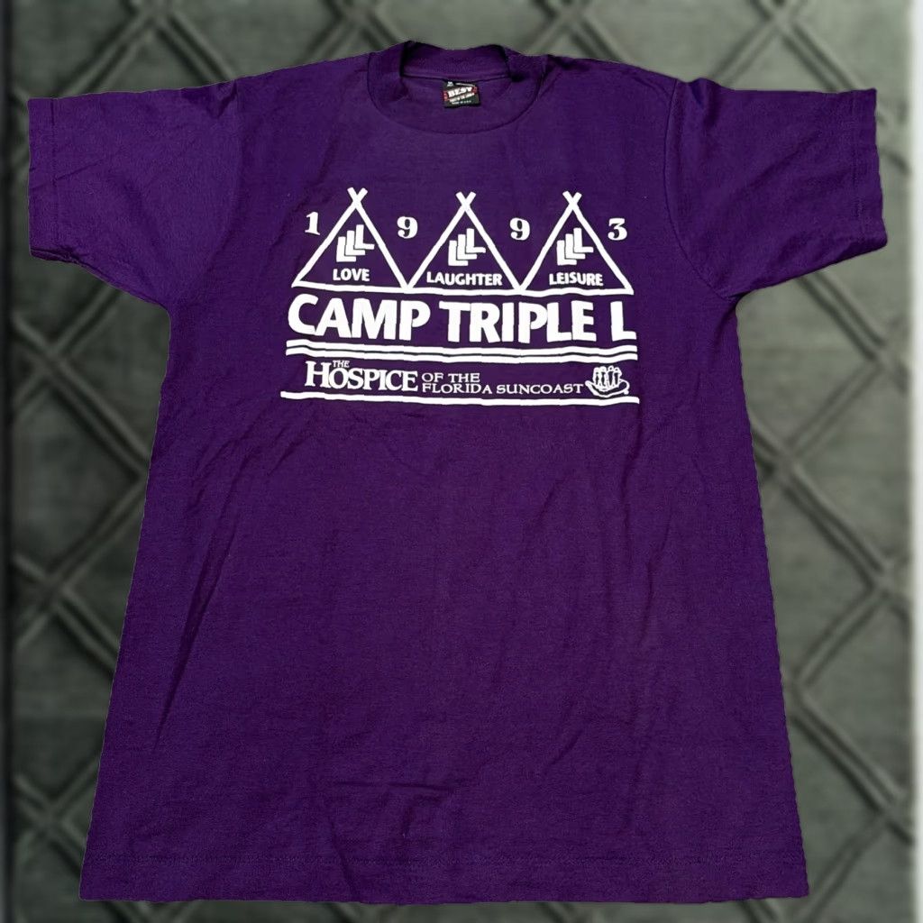 Fruit Of The Loom VINTAGE 1993 Camp Triple L BSOA Boy Scouts Florida Purple T-Shirt M Adult Mens Size US M / EU 48-50 / 2 - 1 Thumbnail