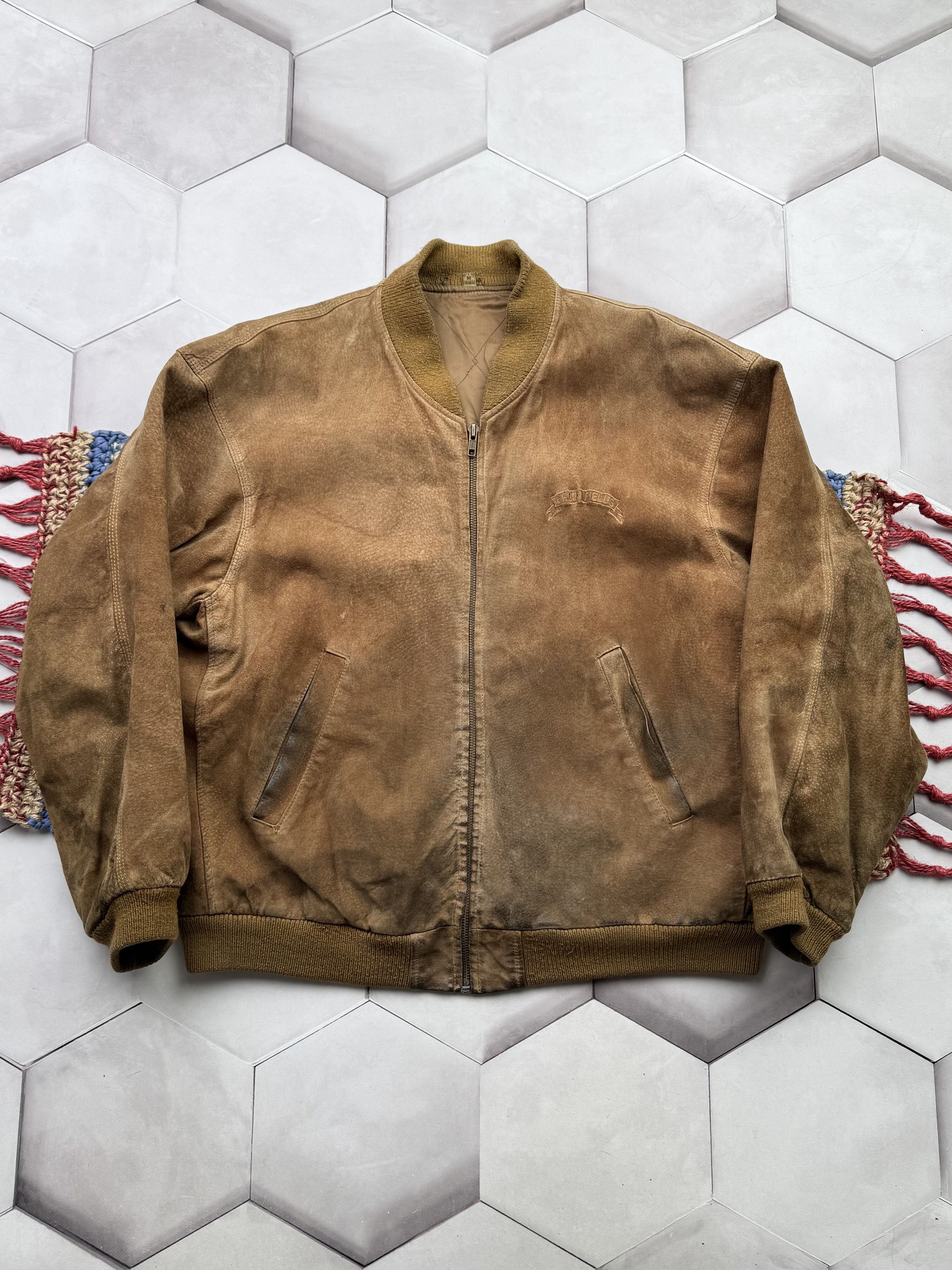 Japanese Brand Vintage Suede Bomber Jacket (E4) Size US M / EU 48-50 / 2 - 1 Thumbnail