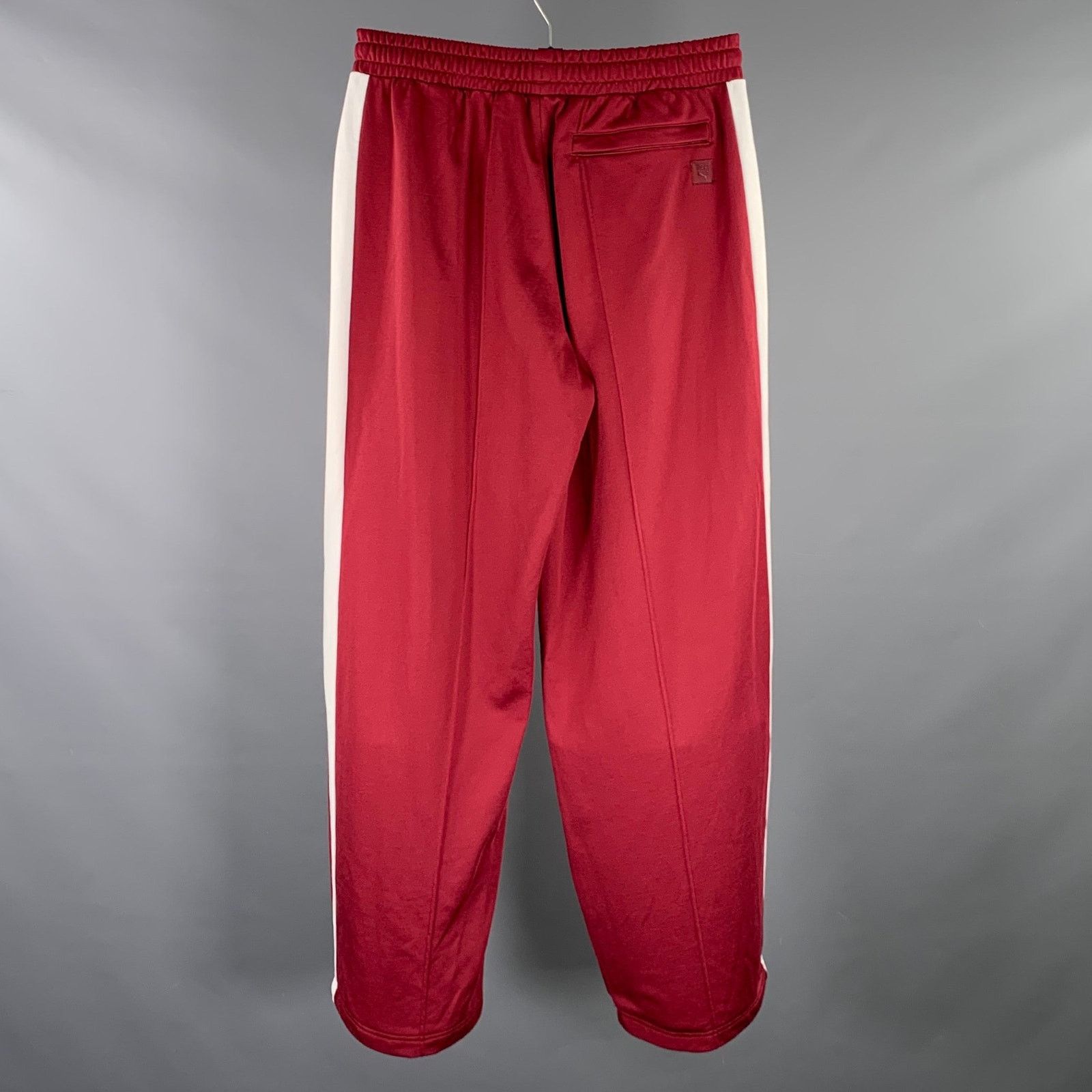 Maison Kitsune Size M Burgundy White Vertical Stripe Casual Pants Size US 29 - 3 Thumbnail