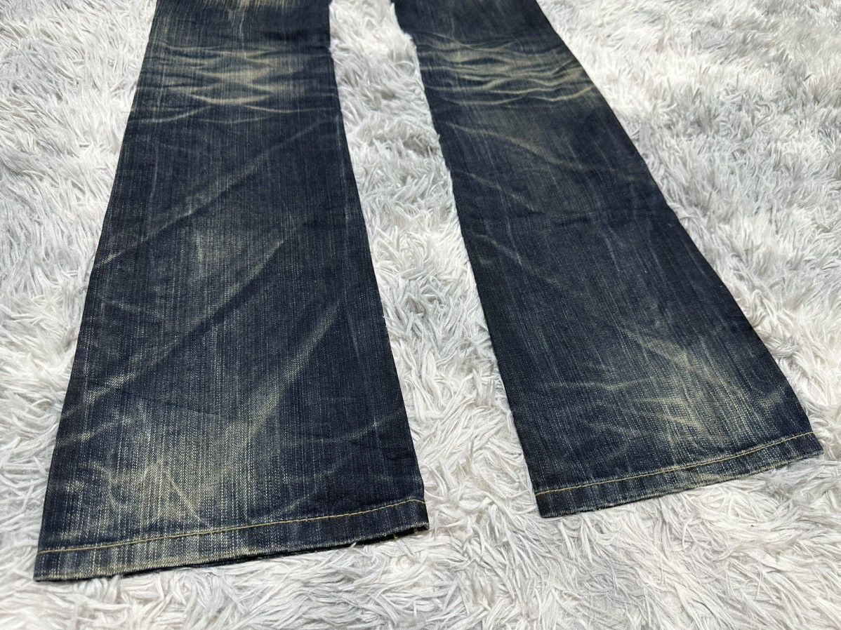 Tornado Mart 🔥Sick Y2K Lolita Exotic Vintage Denim Mud Wash Flared Zipper Size US 28 / EU 44 - 3 Thumbnail