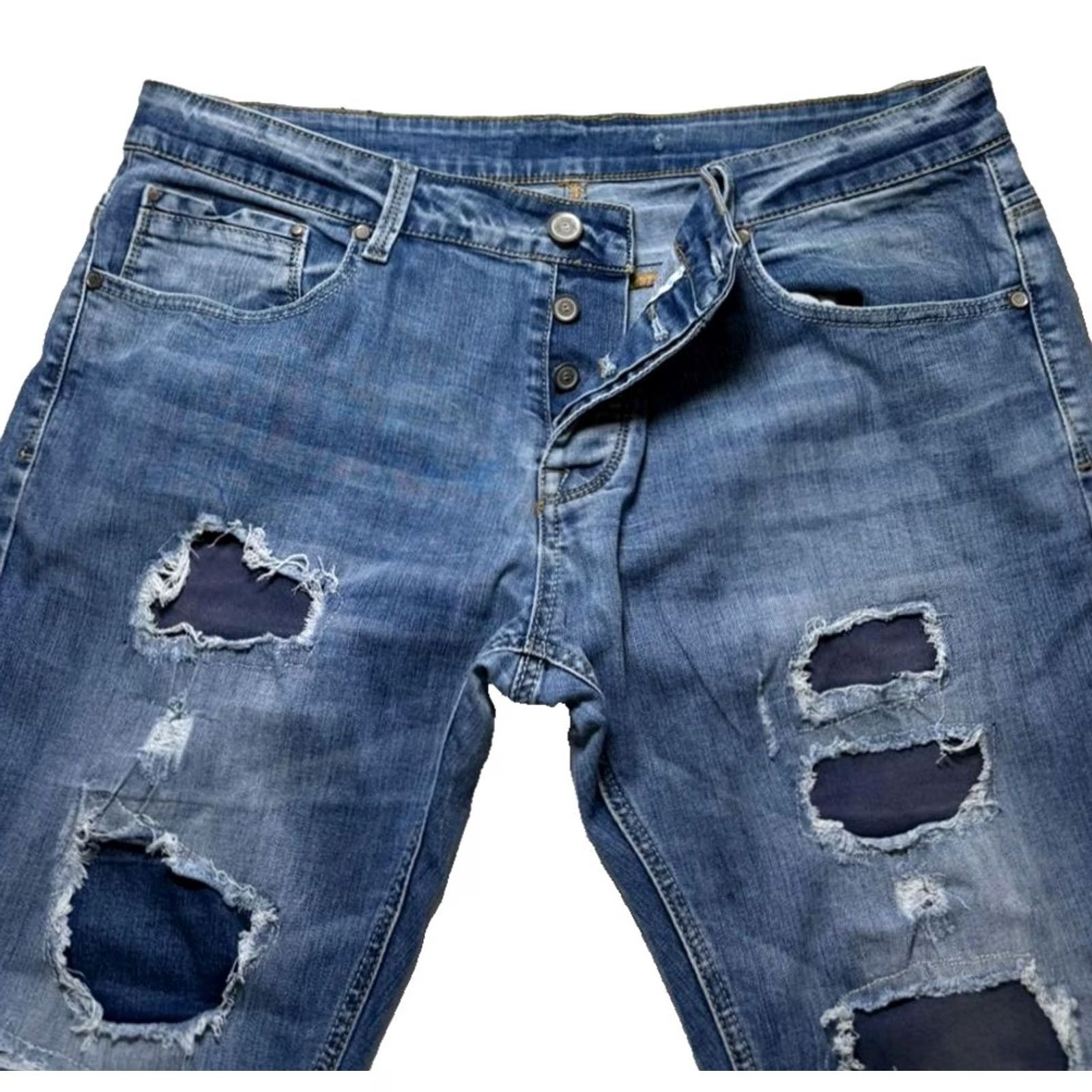 Stone Island Stone Island Jeans Blue Denim Slim Fit 39 40 Distressed 5-Pocket Regular Men Jeans Size US 39 - 7 Thumbnail