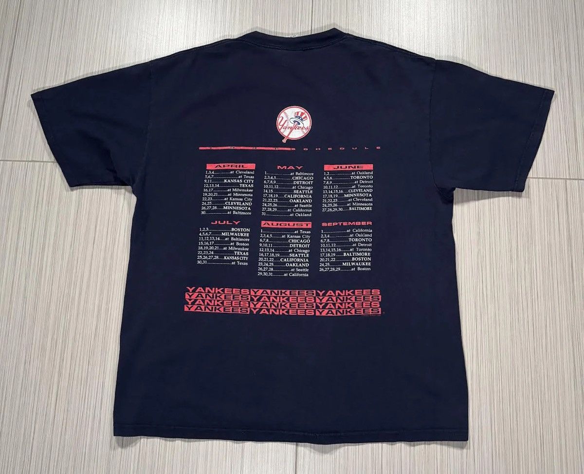 Lee Vintage Lee Sport New York Yankees 1996 Schedule T Shirt XL Size US XL / EU 56 / 4 - 3 Thumbnail